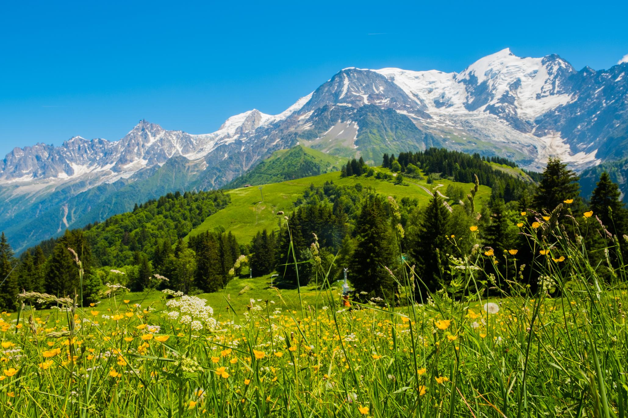 Mont Blanc as seen from Les Houches