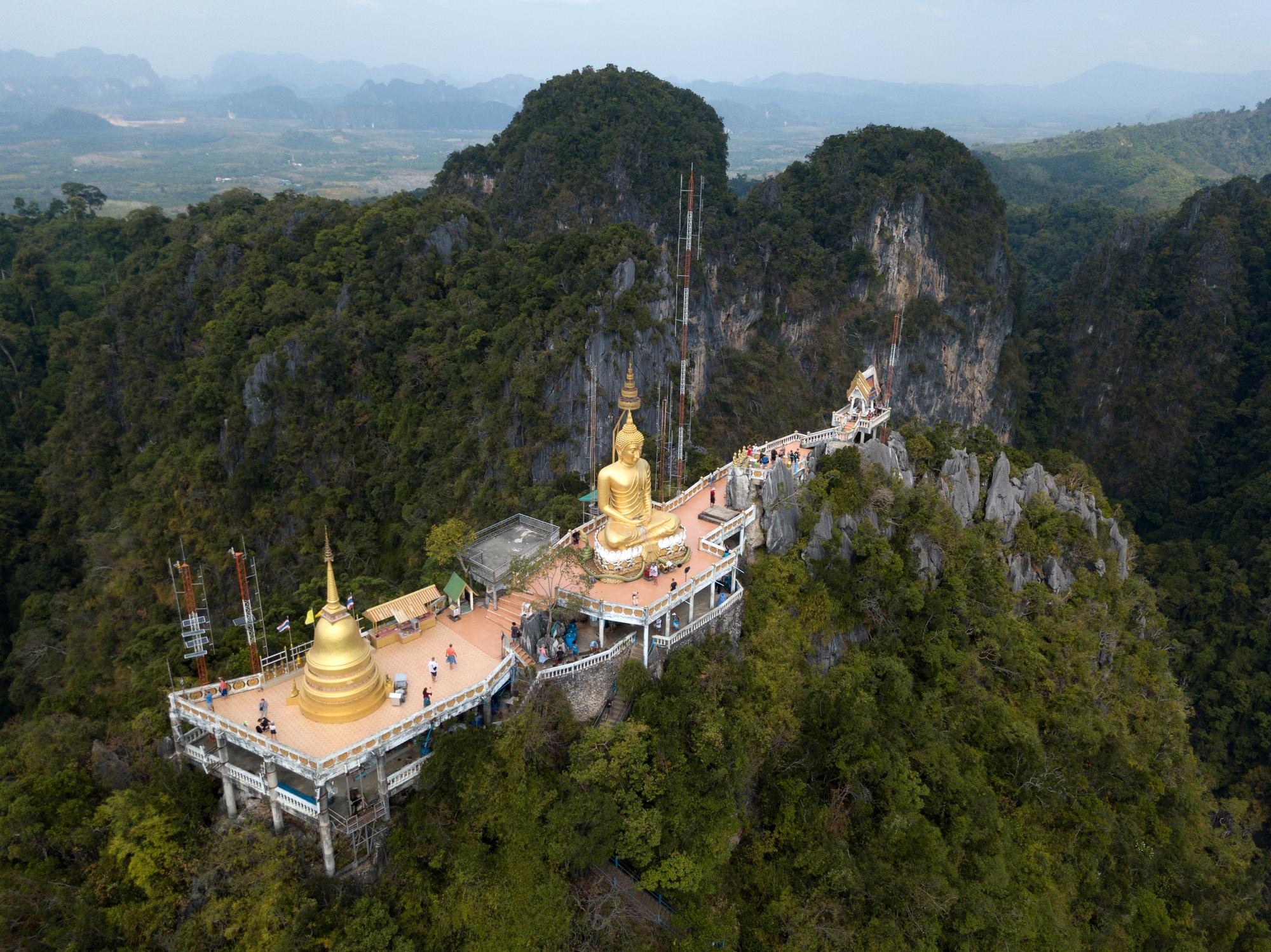 An aerial view of Tiger Cave Temple, Krabi. Photo: Getty.