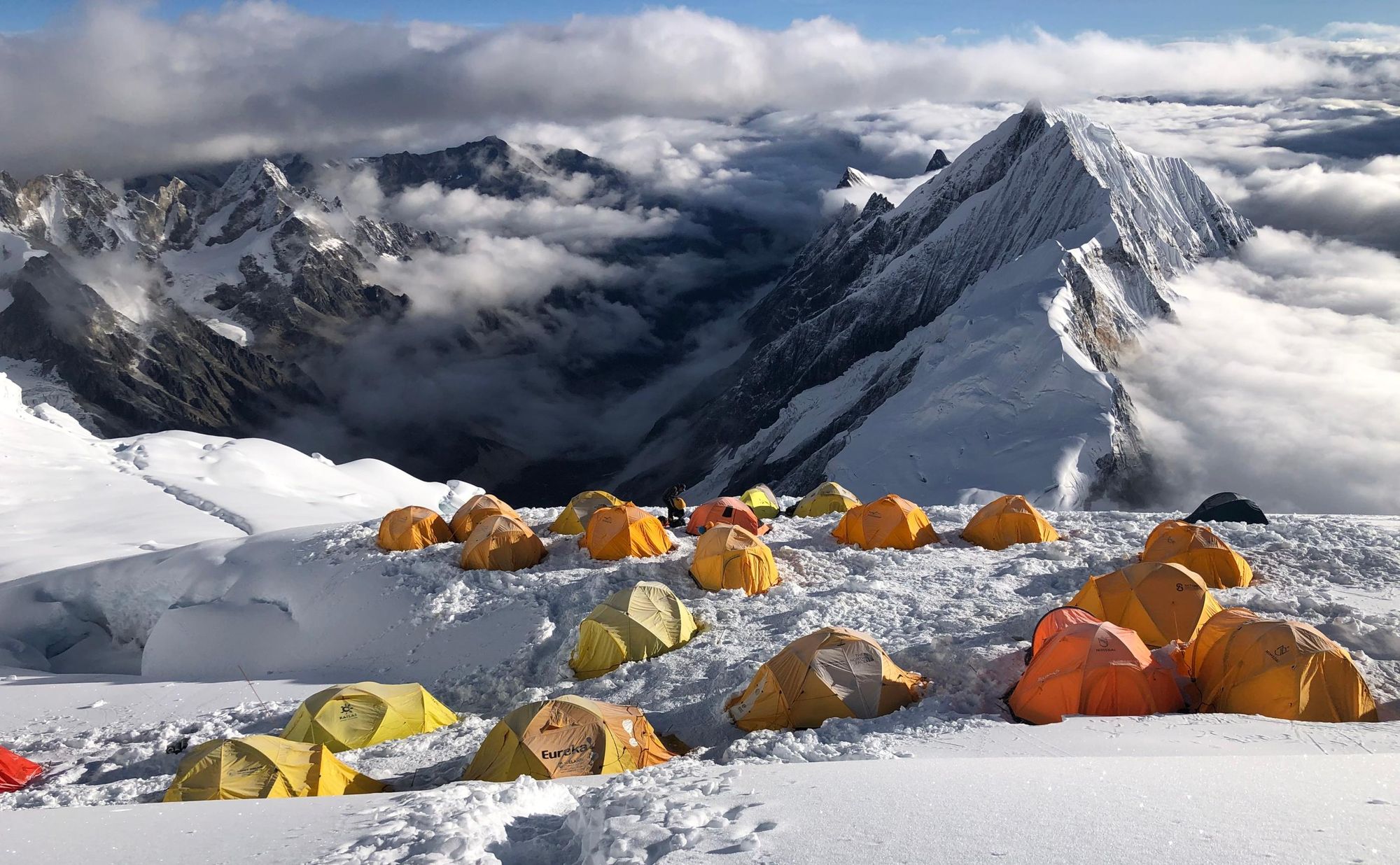 Mera Base Camp, in the snow. Photo: Freedom Adventures.