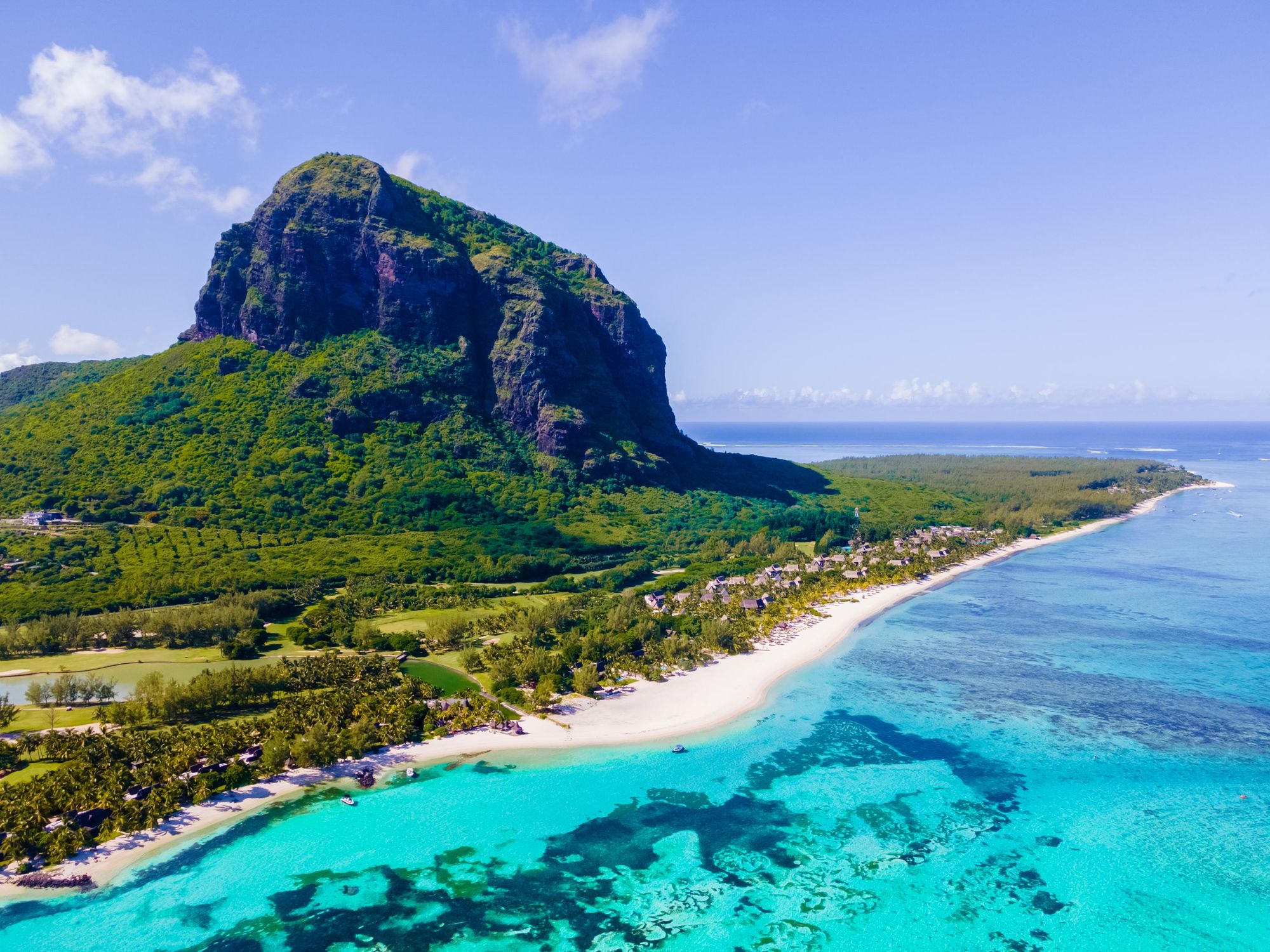 The remarkable Le Morne Brabant Mountain, on the coast of Mauritius. Photo: Getty