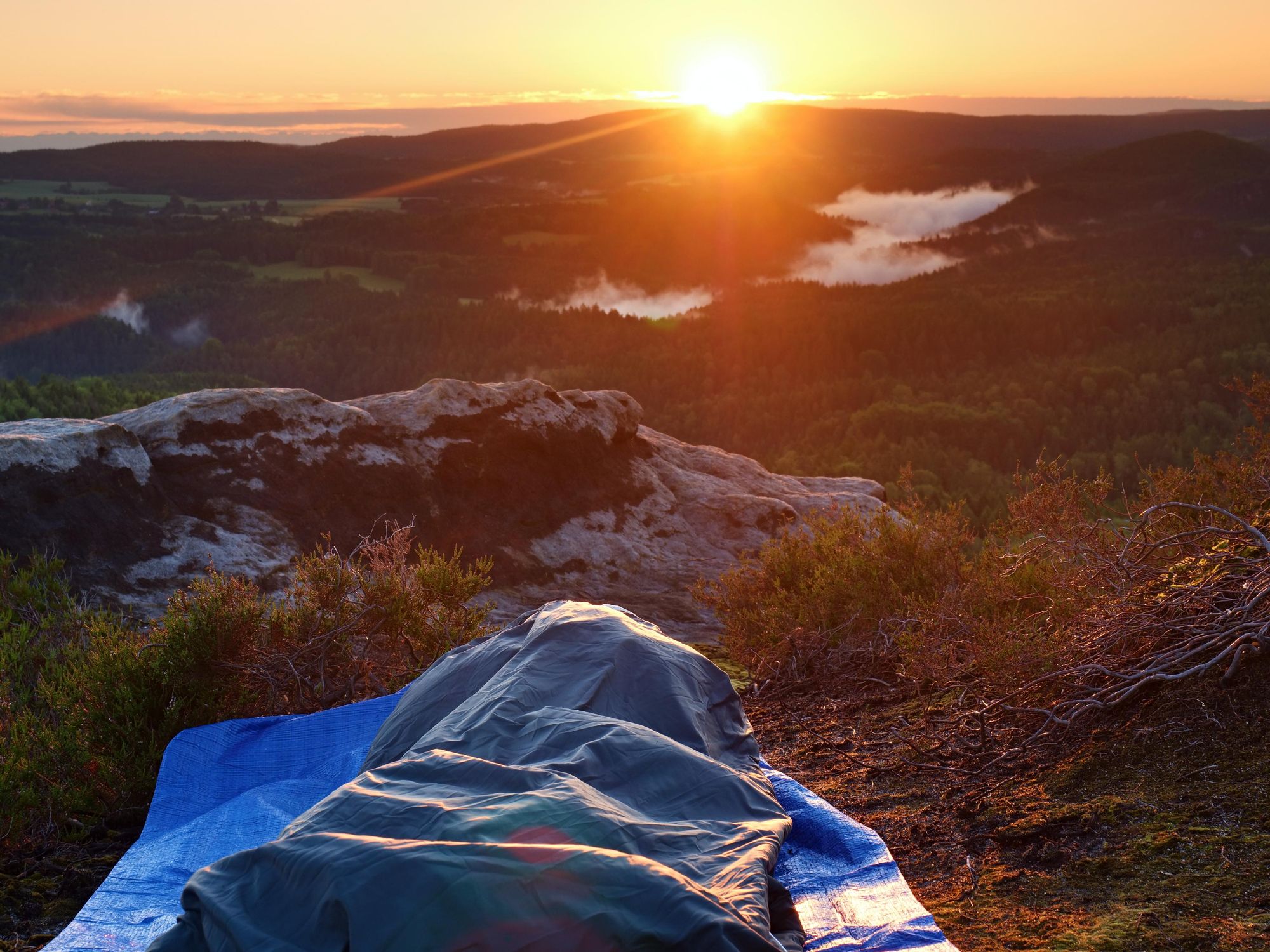 A bivvy can have a great view like this. Or you can be in a ditch or a bus stop. Photo: Getty