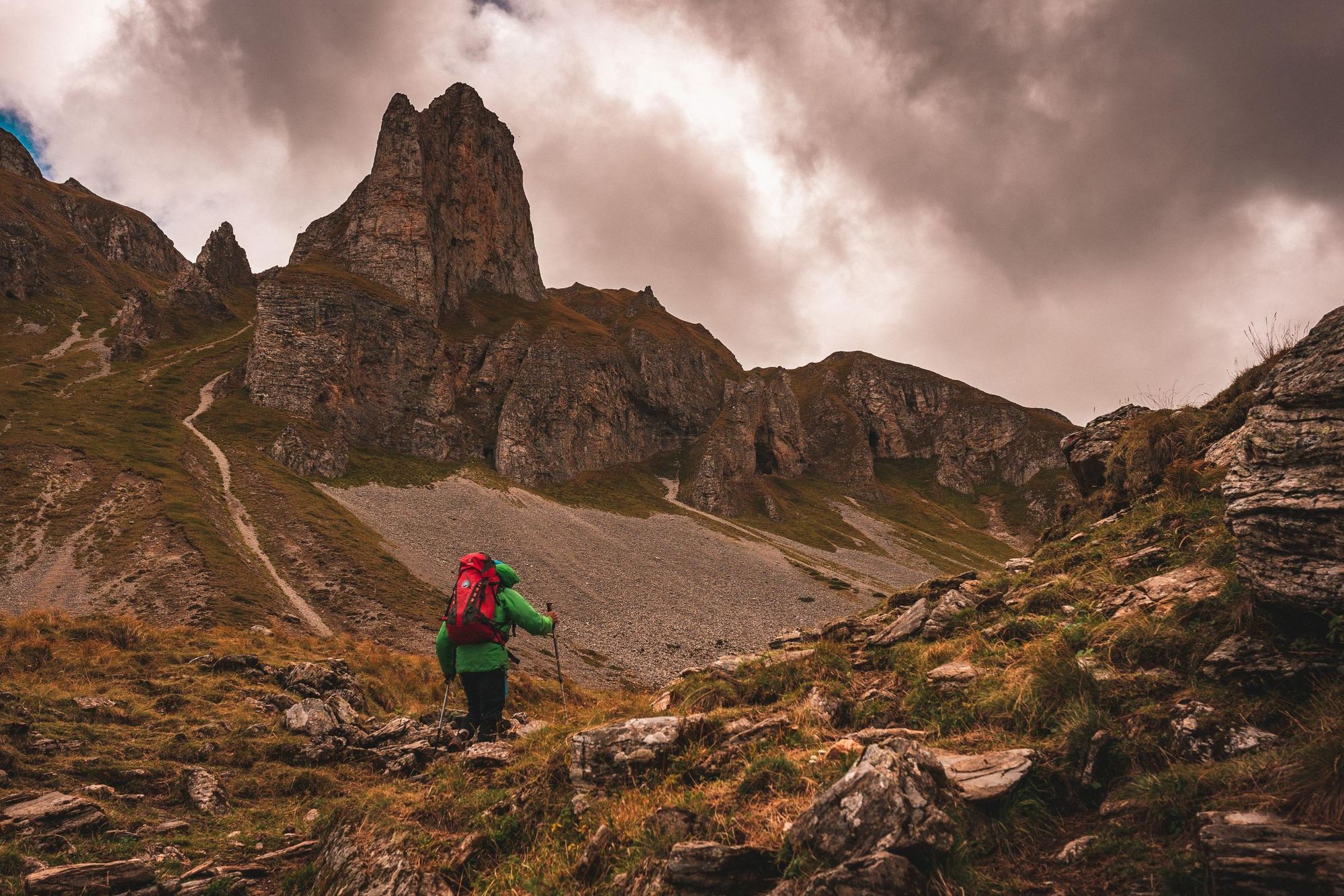 A hiker in the Sharr Mountains of North Macedonia. Photo: Butterfly Outdoor Adventure