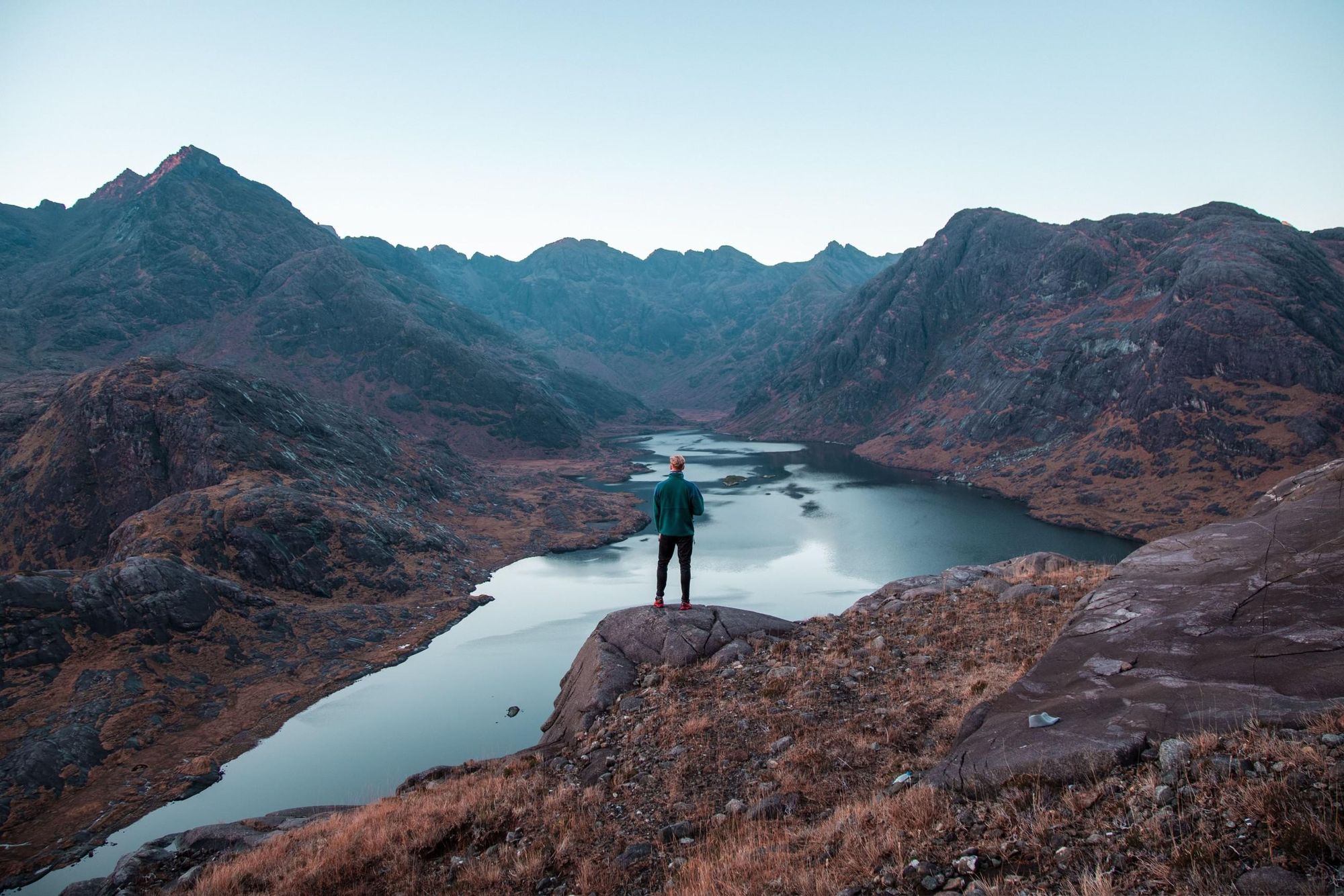 A hiker looks out over Loch Coruisk, on the Isle of Skye. Photo: Shutterstock
