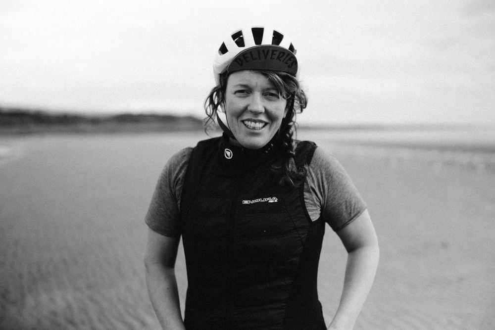 Jenny Graham in profile, on the Explore Your Boundaries project in Argyll, Scotland. Photo: Markus Stitz