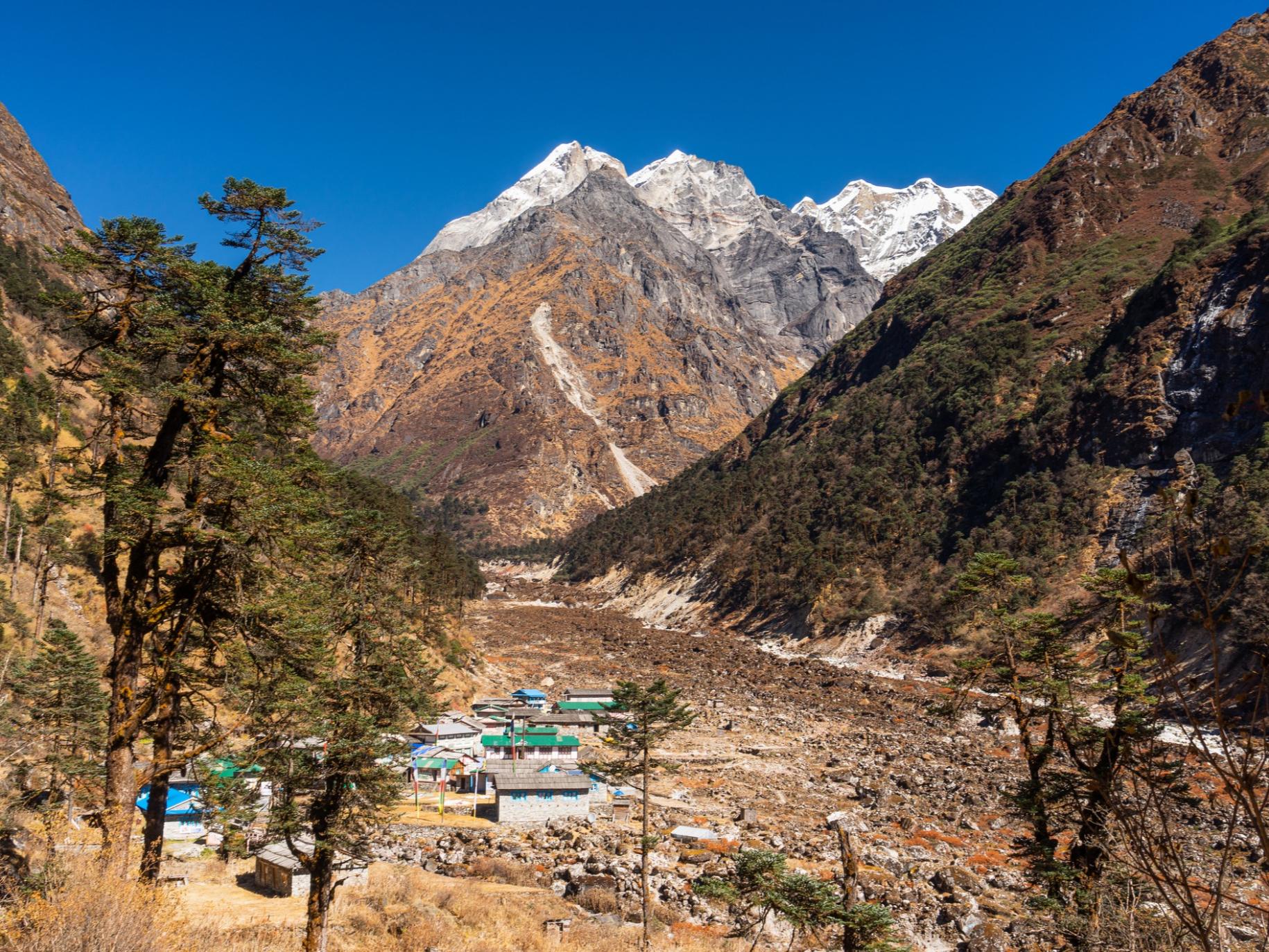 Khothe village, surrounded by rocky peaks. Photo: Getty.