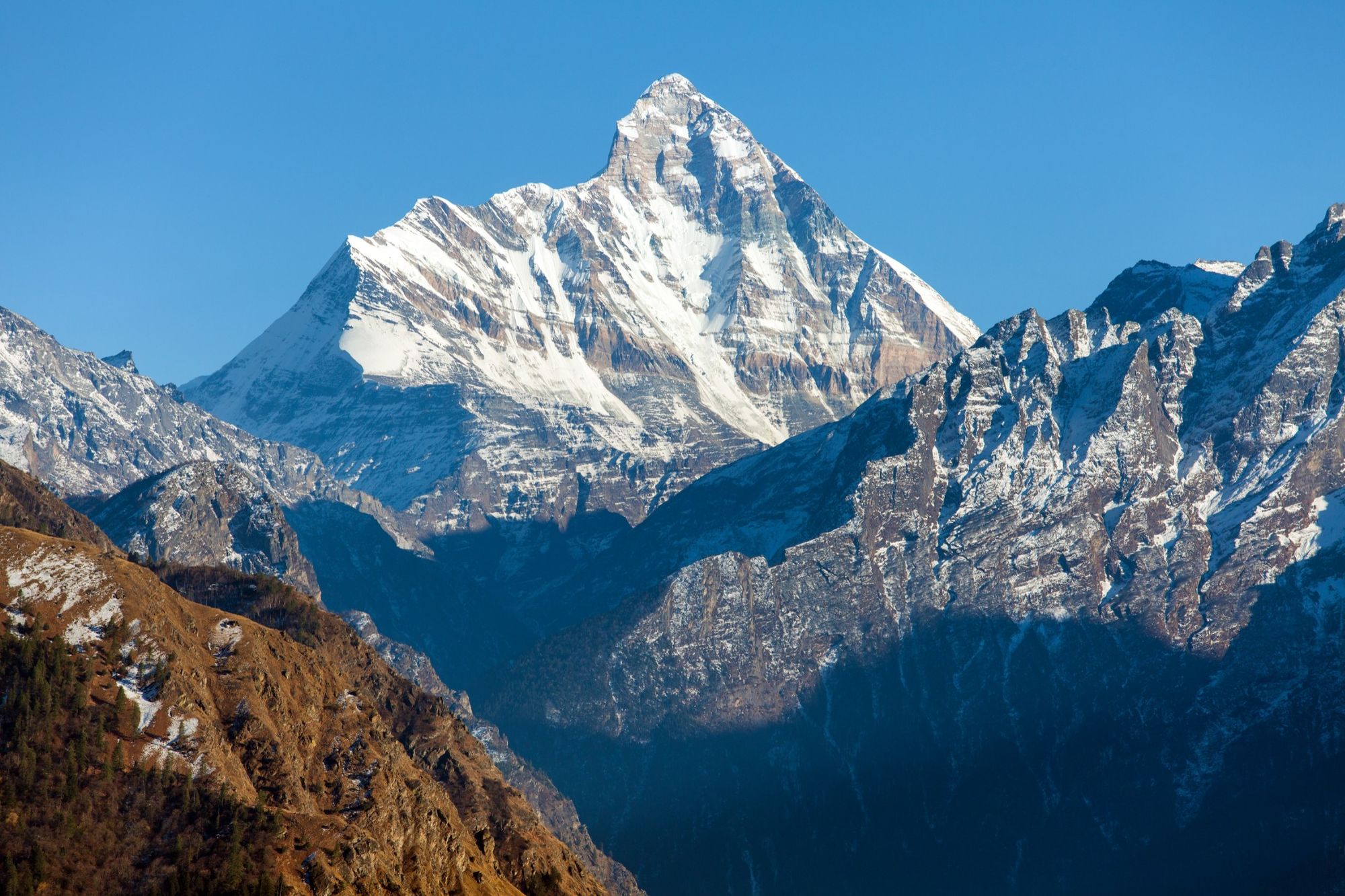 A view of Nanda Devi from the top of the Kuari Pass. Photo: Canva.