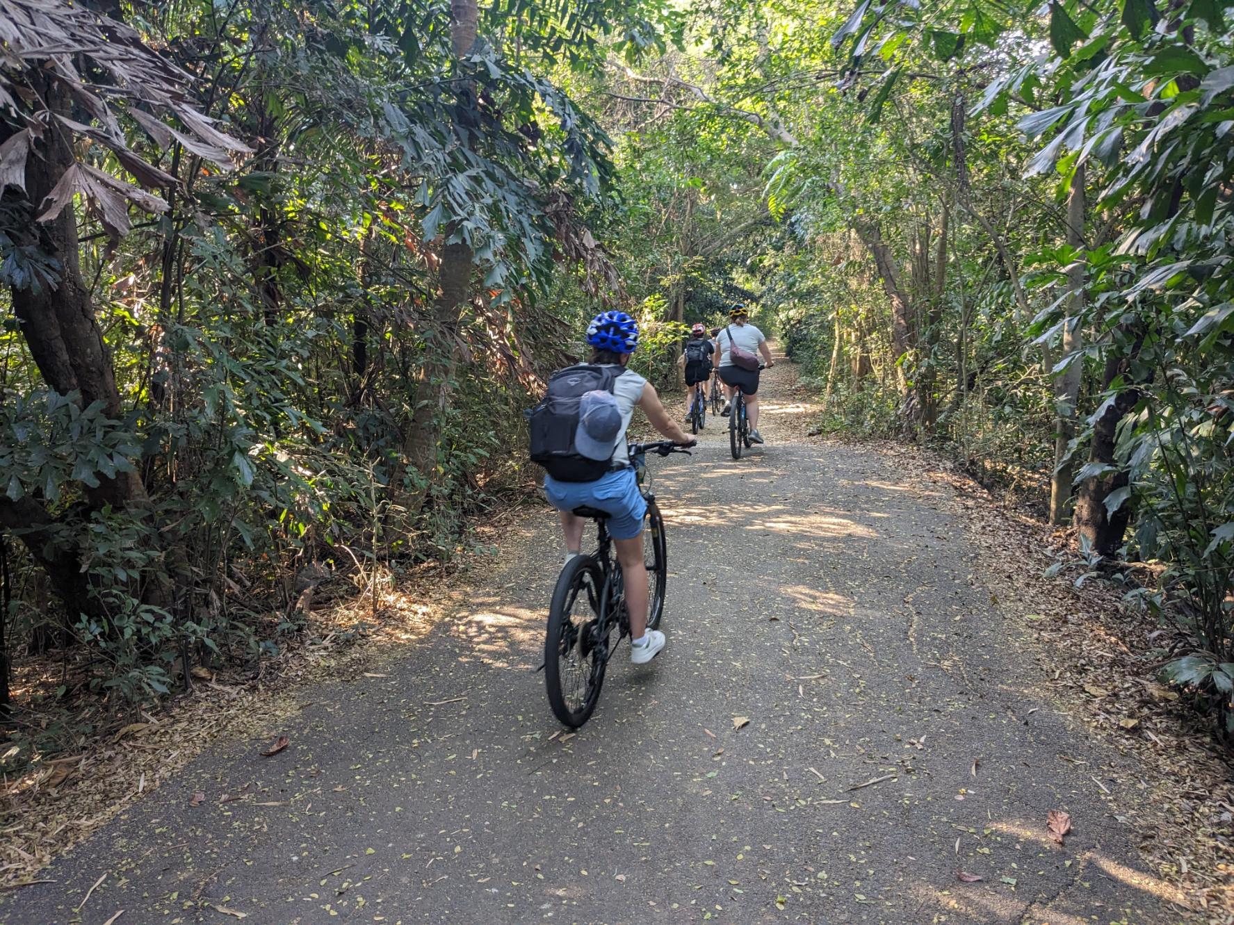 Cyclists in Bang Krajao, Bangkok's 'green lung'