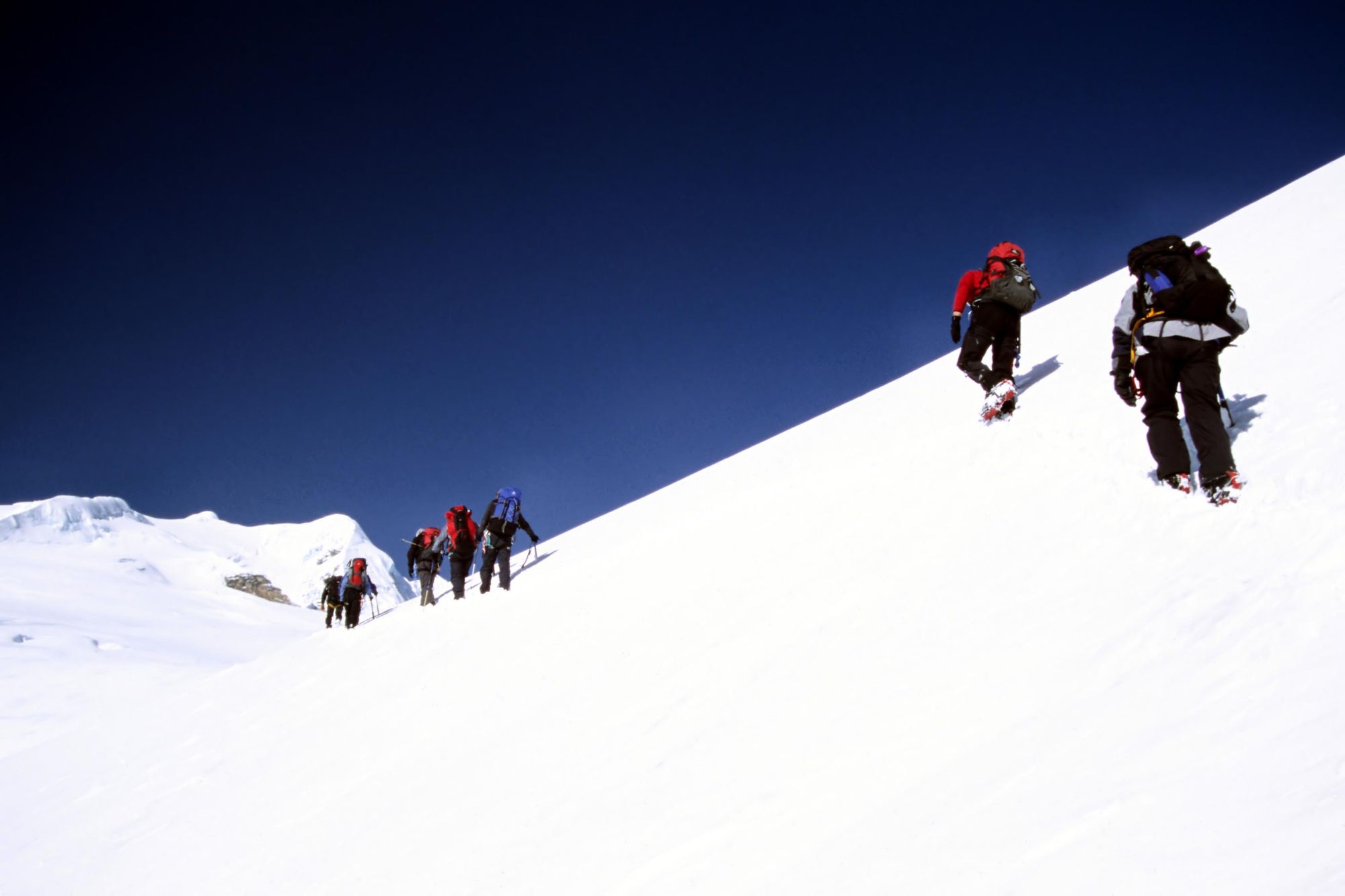 Climbers on the Mera Peak route