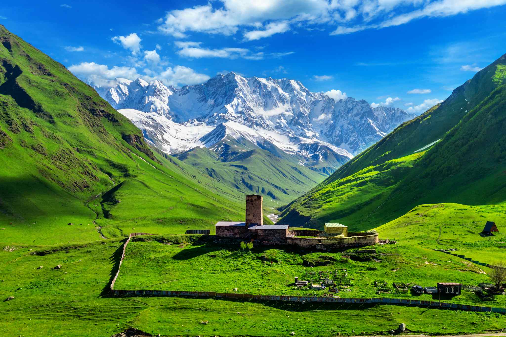 Ushguli, one of the highest villages in Europe. Photo: Getty.