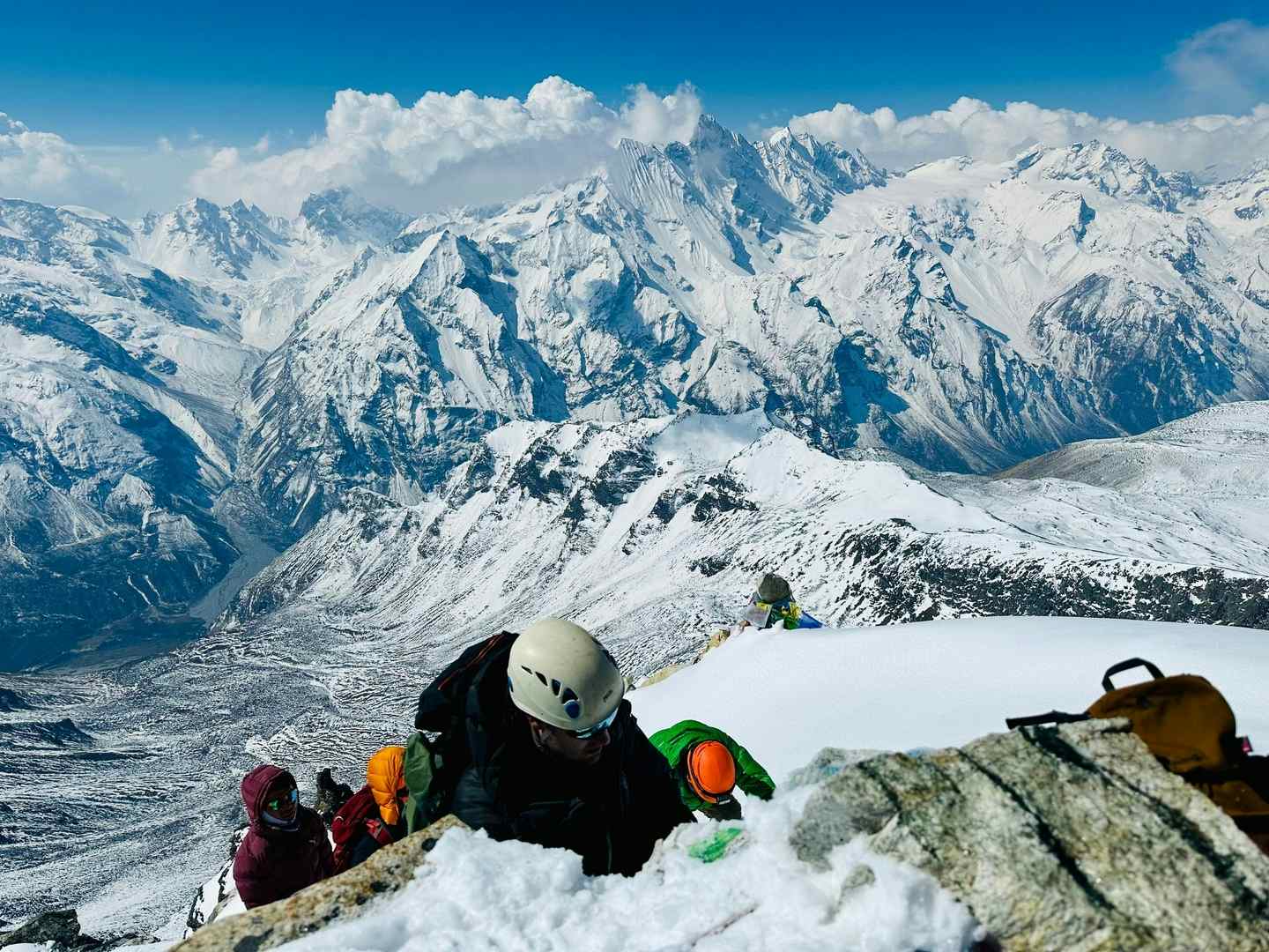 Heading to the summit of Yala Peak in Nepal. Photo: Freedom Adventures.