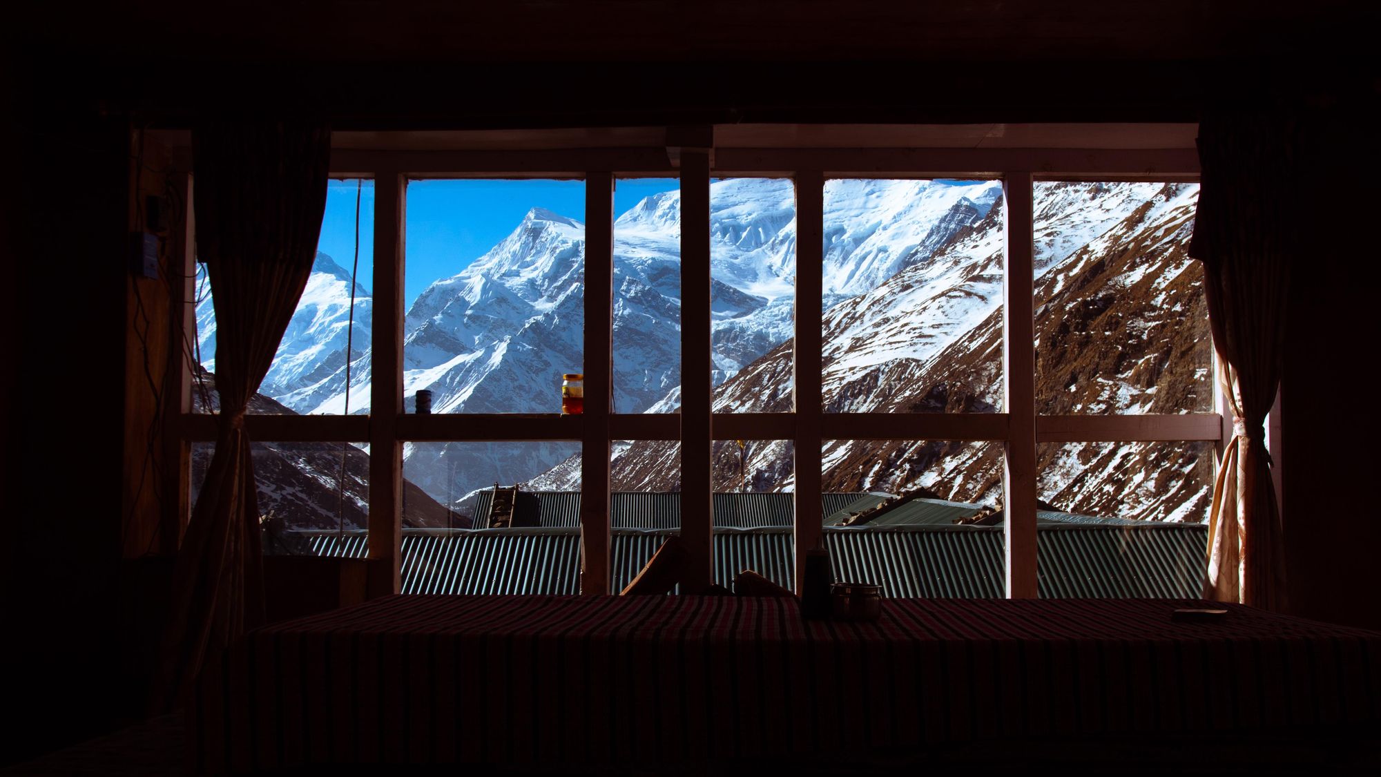 Huge mountain views are the norm when your accomodation sits on the Annapurna Circuit. Photo: Josh Edwards