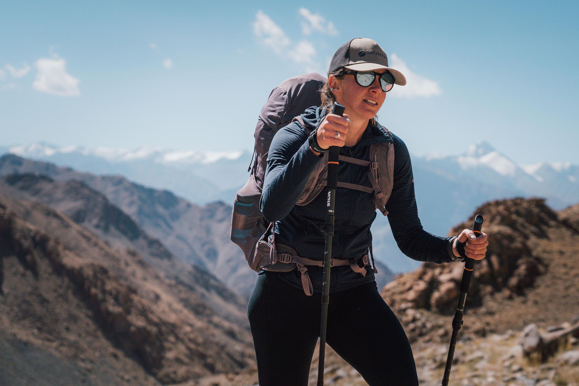 Jenny Tough fastpacking through the mountains of Kyrgyzstan. Photo: Montane