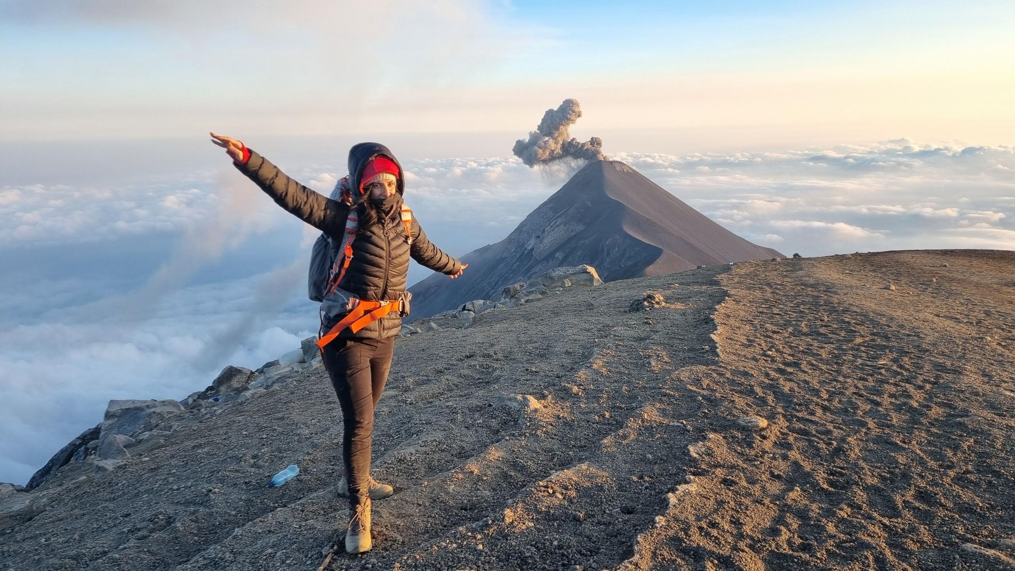 Watching Volcan de Fuego from the slopes of Acatenango. Photo: Marta Marinelli.