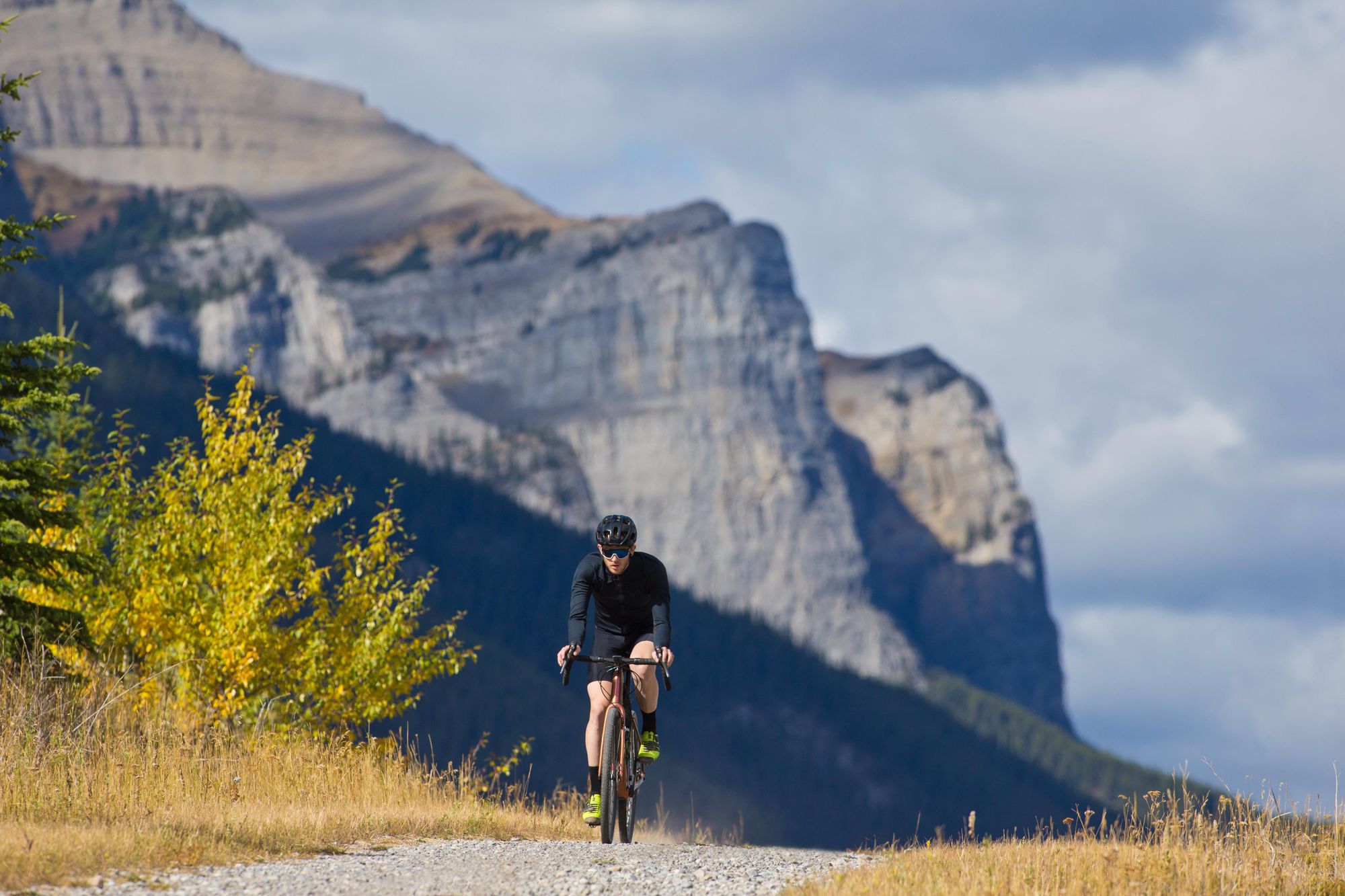 A man heading out for a gravel cycling ride at the Canmore Nordic Centre in Alberta, Canada. Photo: Getty