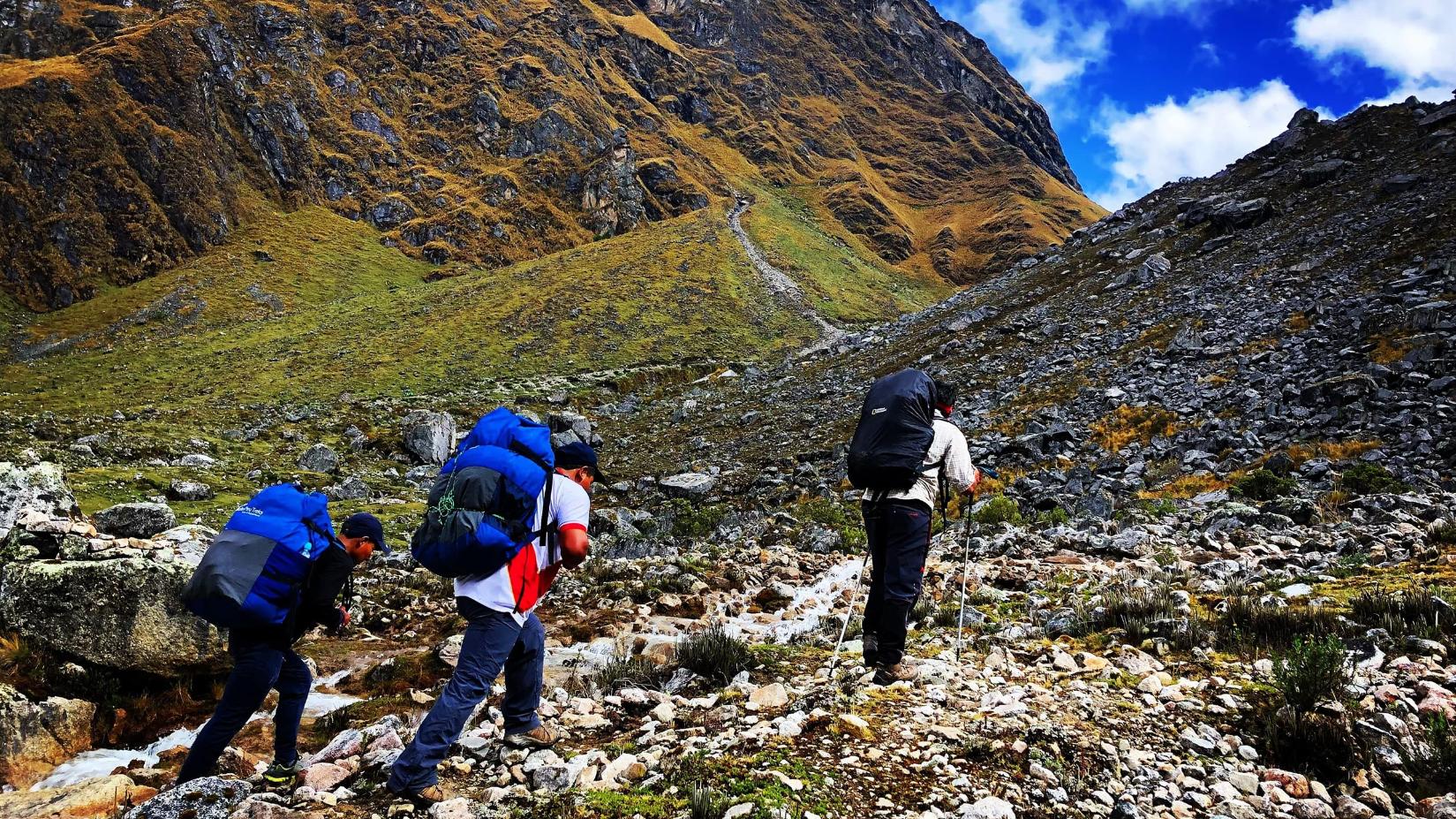 Hiking to the top of Salkantay Pass. Photo: Action Peru Treks.