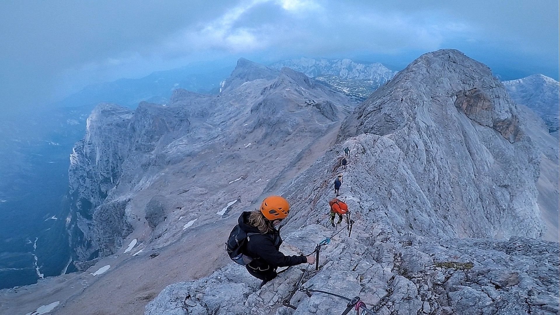 Climbing the via ferrata of Mount Triglav. Photo: LIFE Adventures.