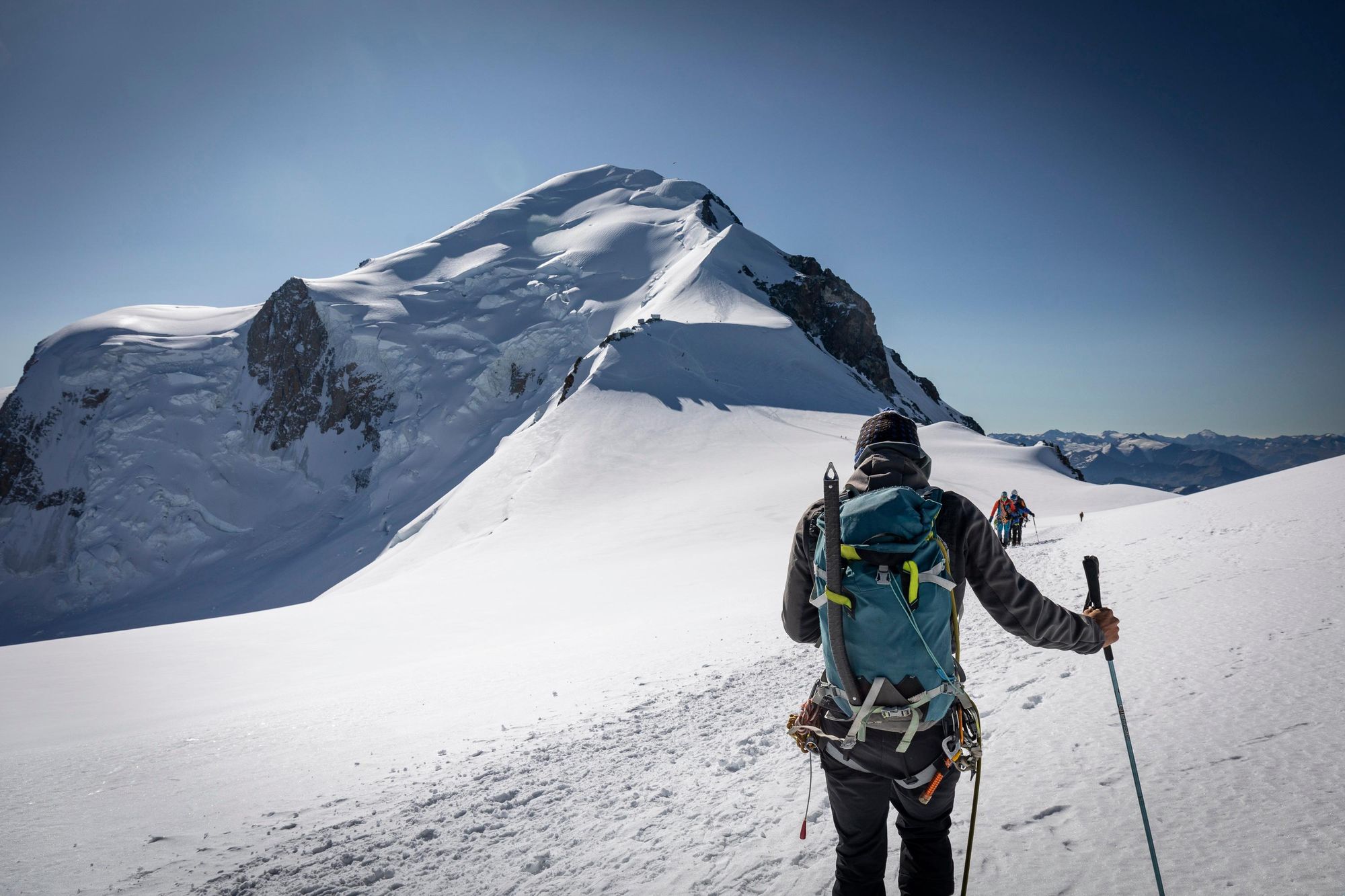 A mountaineer on the snowy climb to the top of western Europe's biggest mountain. Photo: Altai France/Bgspix