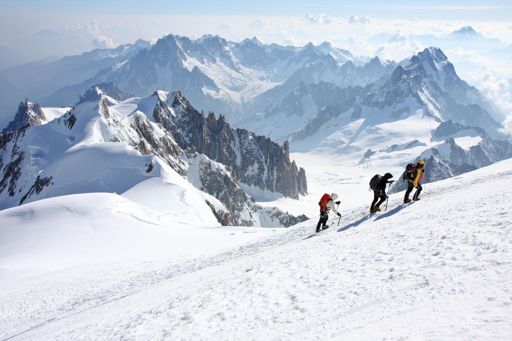 On the ascent of Mont Blanc, the highest mountain in France and western Europe. Photo: Altai France/Guillaume Besnard