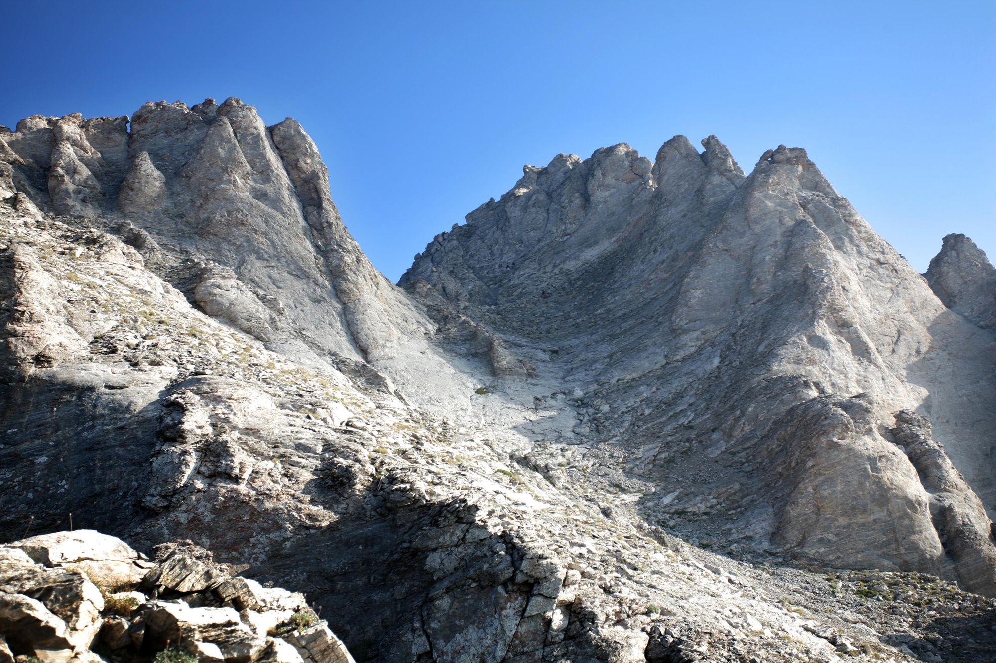 A view of the Olympus summits on the way to Mytikas, the high point of the mountain. Photo: Getty