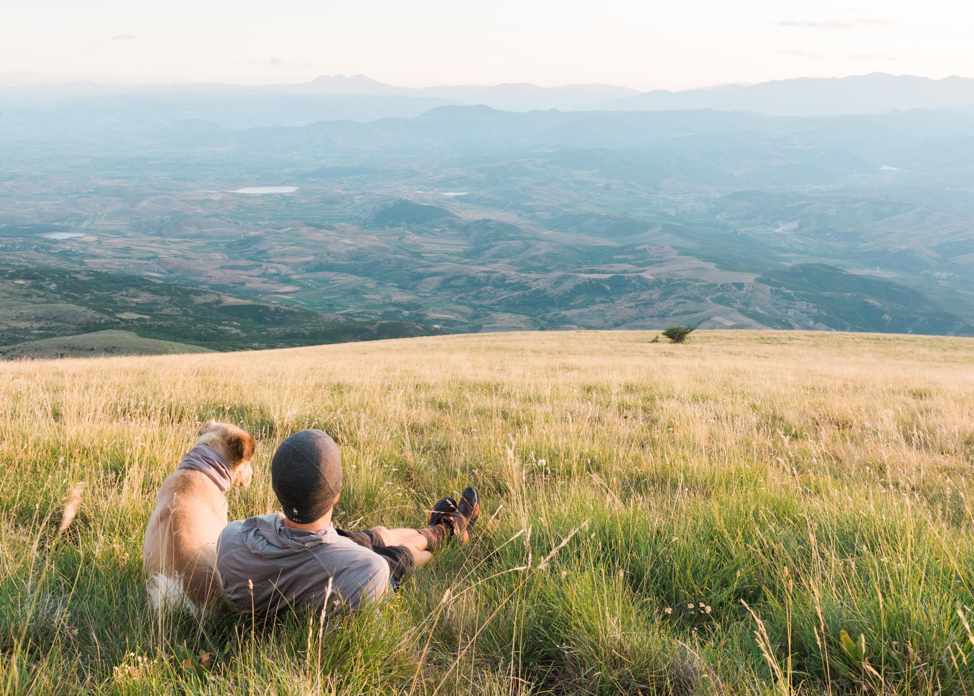 Tom and his dog Savannah, enjoying the view. Photo: Tom Turchich.