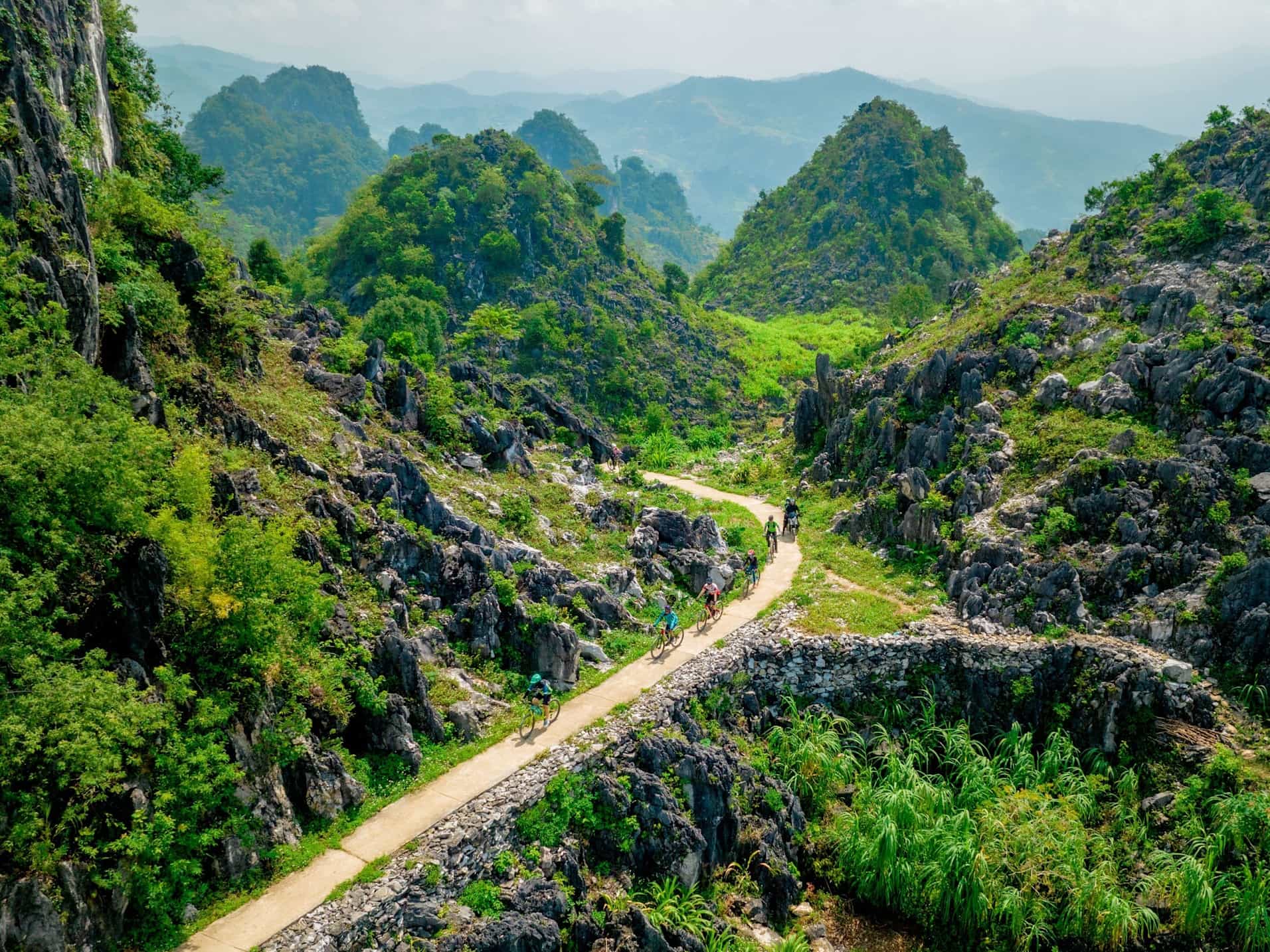 Cycling through the Ha Giang province. Photo: Mr Biker Saigon.