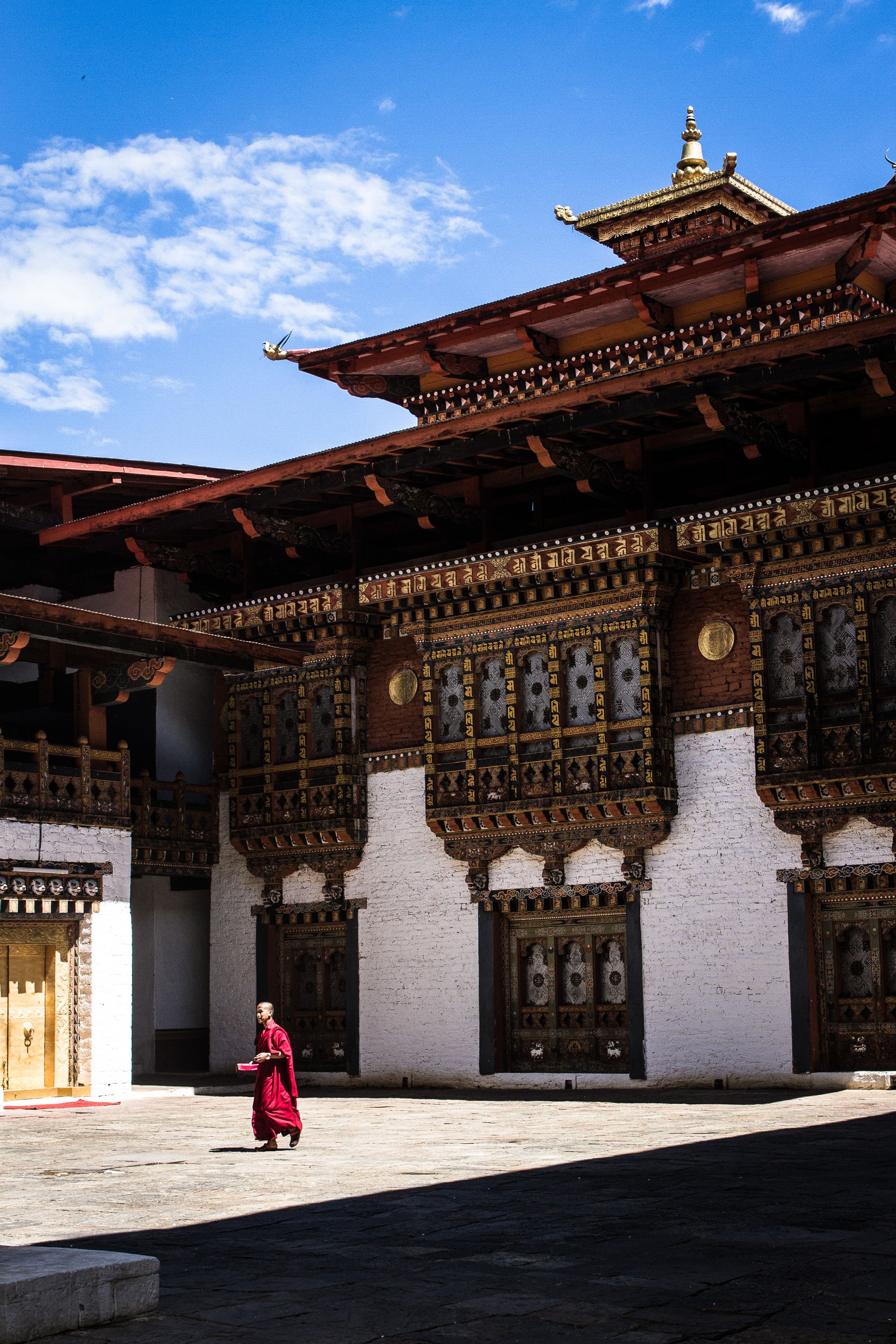 Inside Punakha Dzong, one of the largest fortified monasteries in Bhutan. Photo: Tristan Kennedy