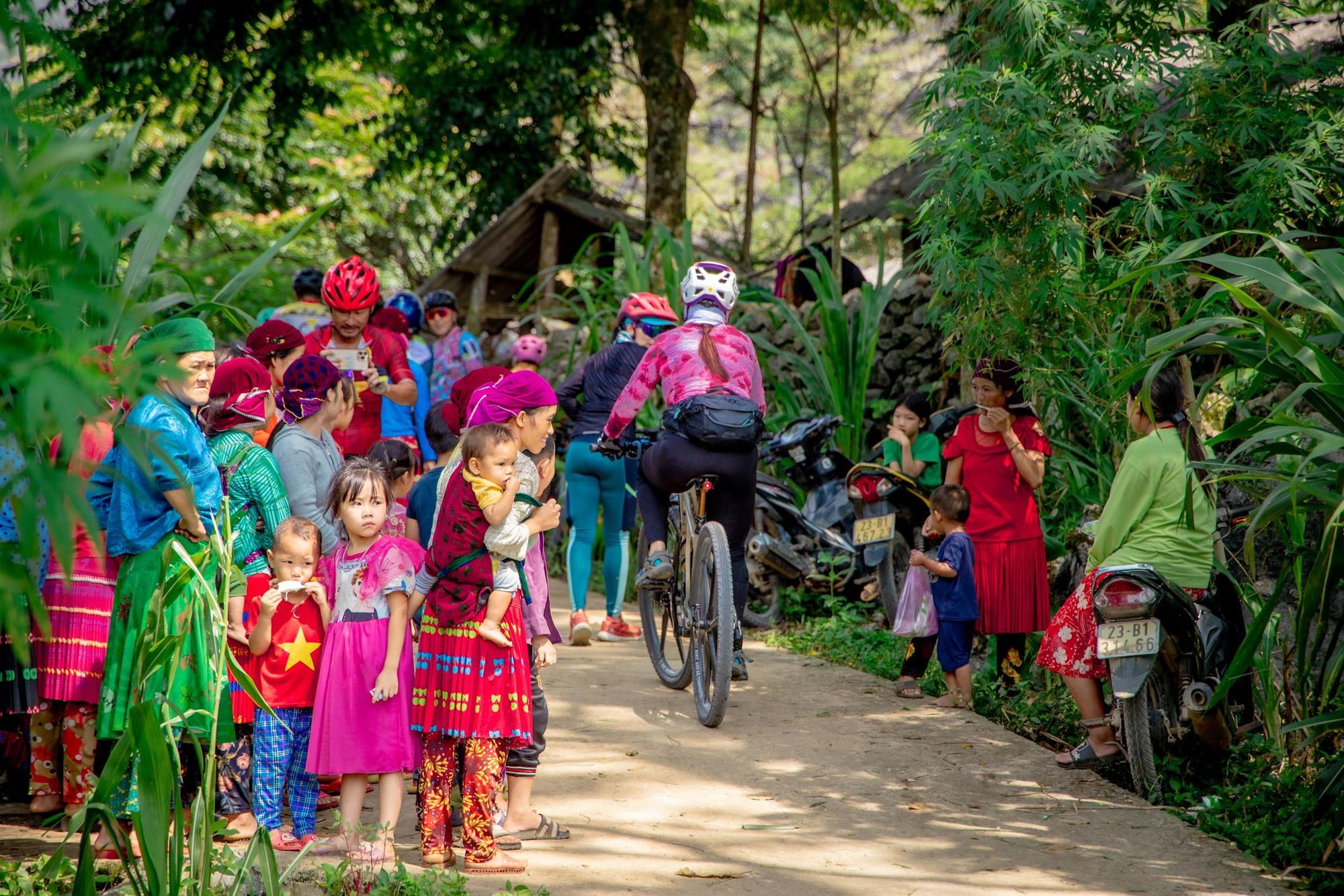 Cycling through a local village. Photo: Mr Biker Saigon.