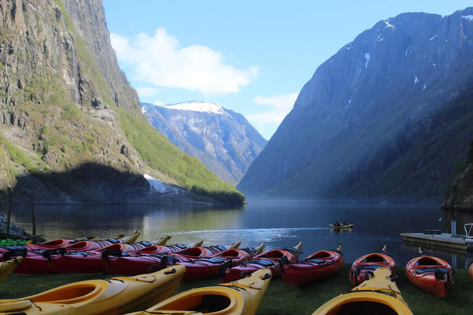 Setting out to paddle the Nærøyfjord in Norway. Photo: Much Better Adventures