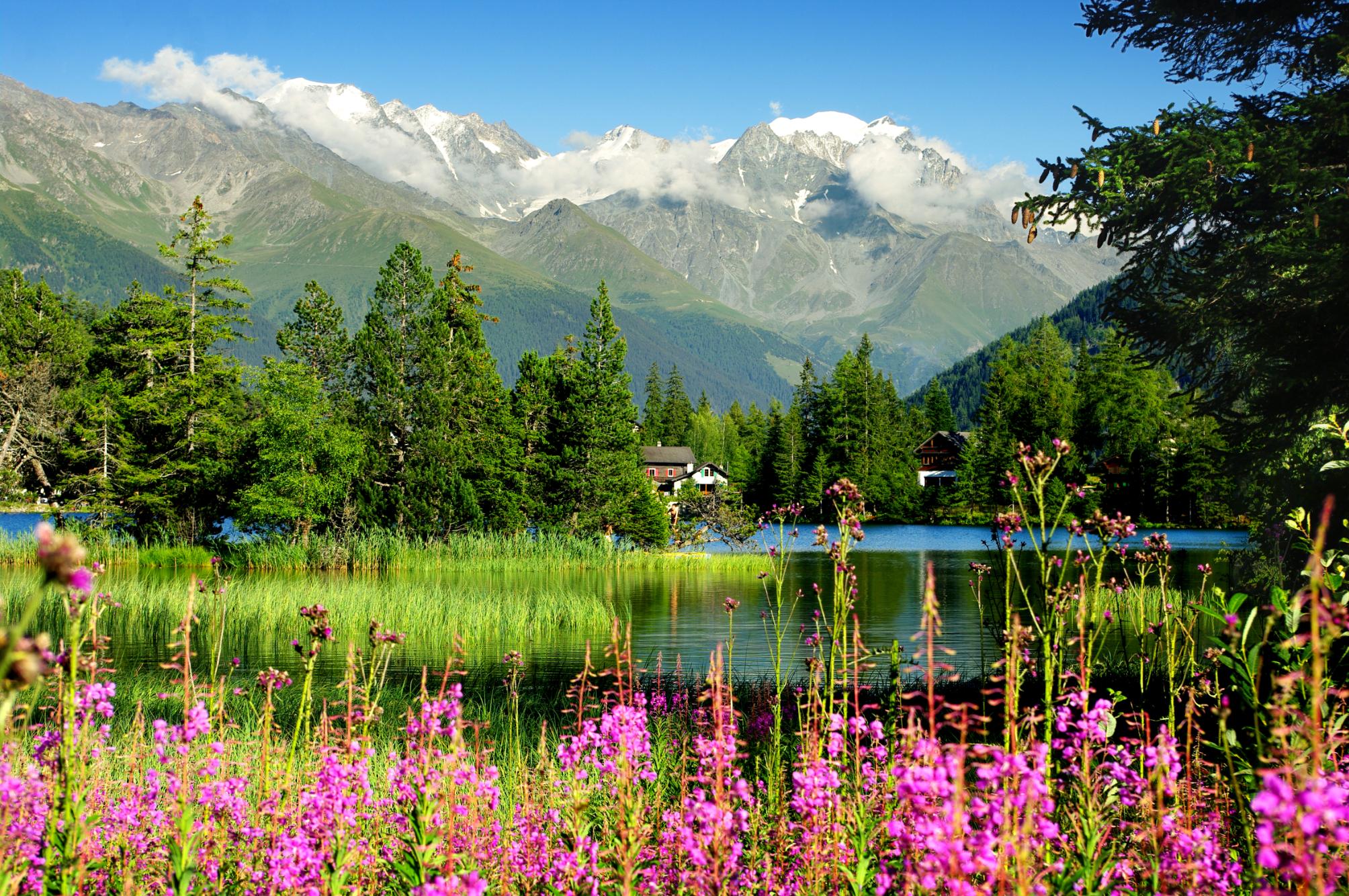 Champex-Lac, a town along the Tour du Mont Blanc.