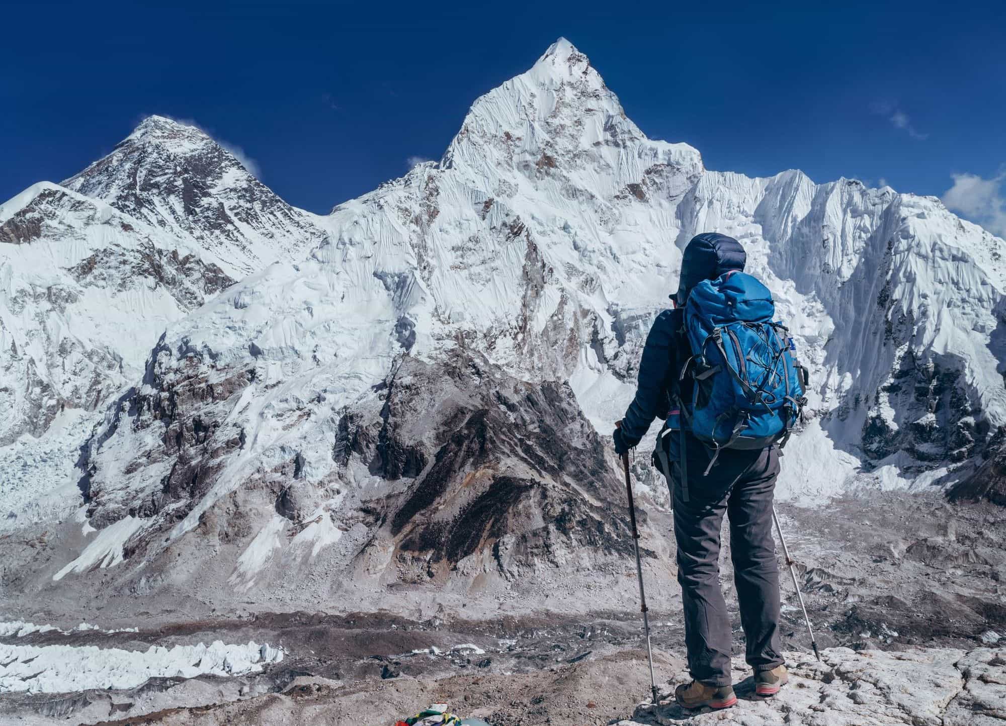 A well-prepared hiker on the way to Everest Base Camp. Photo: Getty.