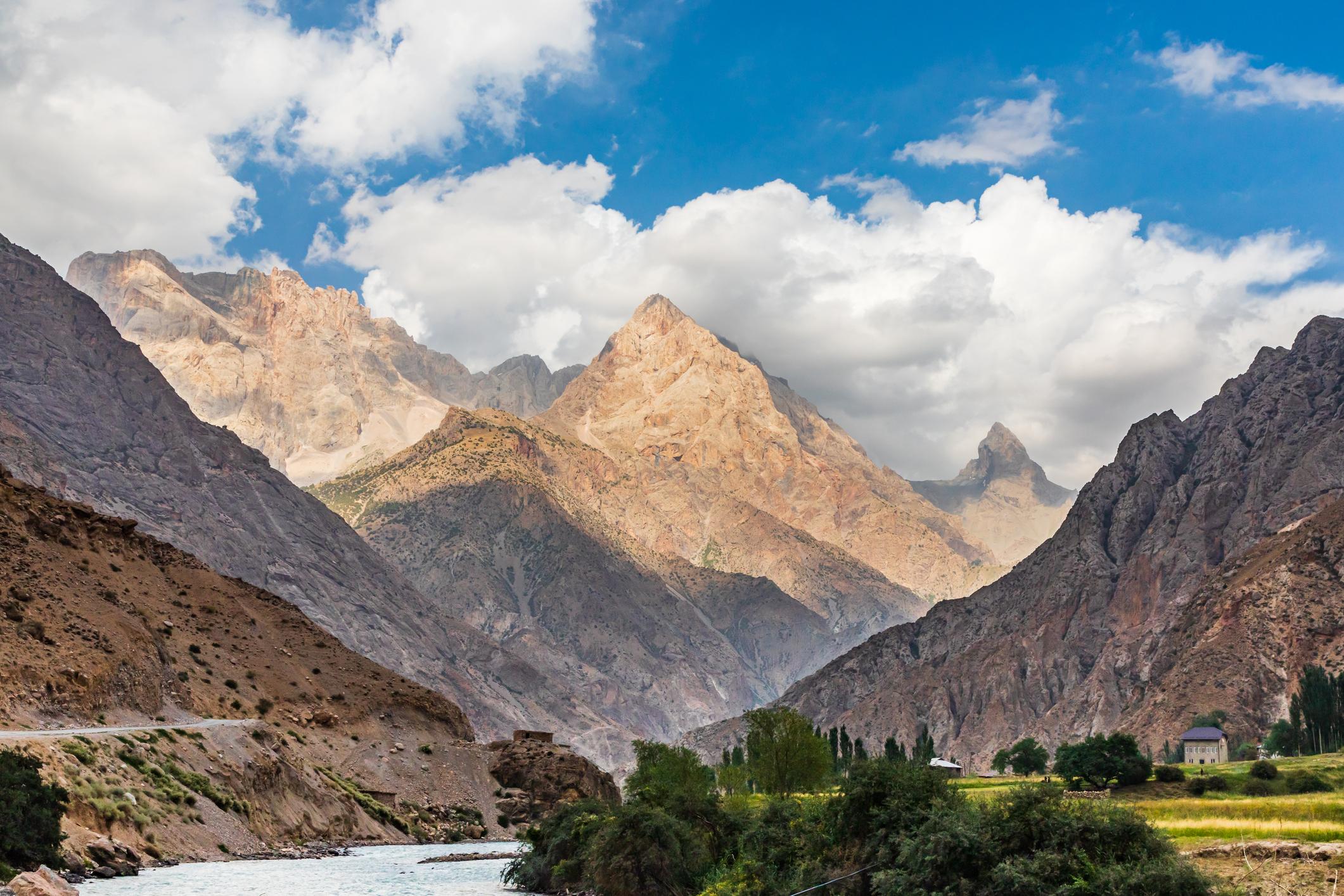 Anzob in Tajikistan, with a view of the mountains above the Yaghnob River valley. Photo: Getty