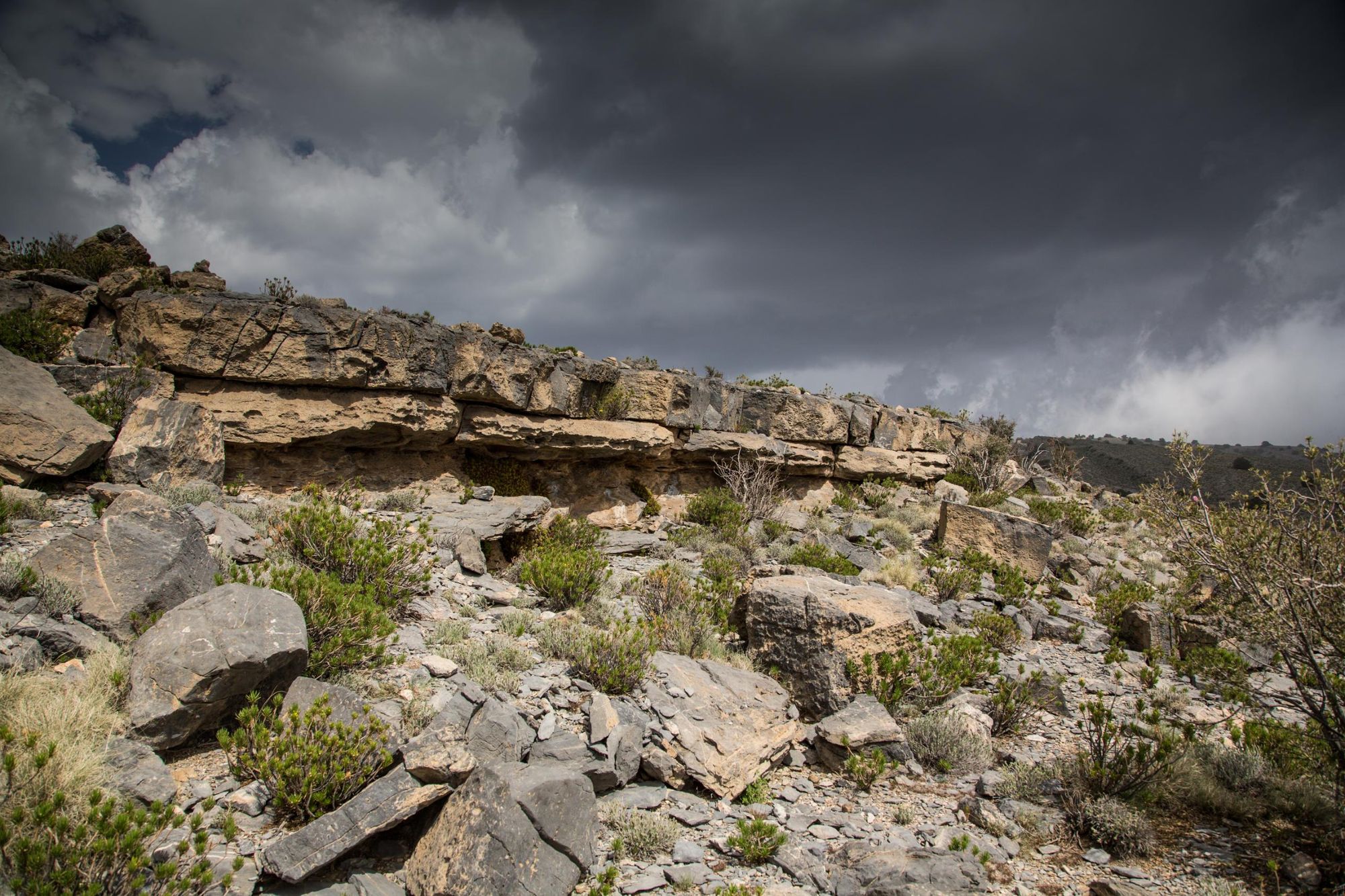 Jebel Shams on a rare rainy day. Photo: Getty.