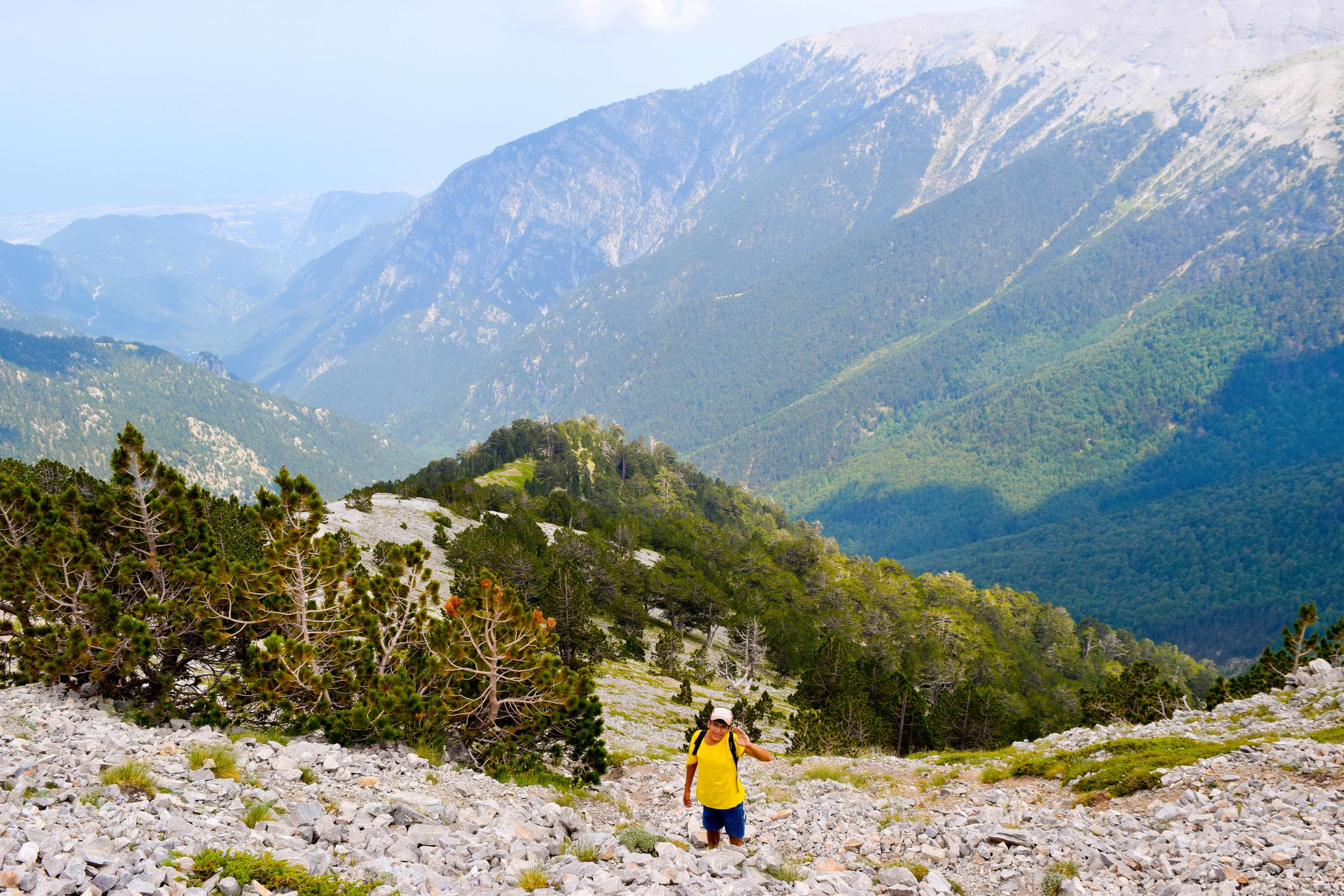 On the ascent of Mount Olympus, on the E4 route. Photo: Getty