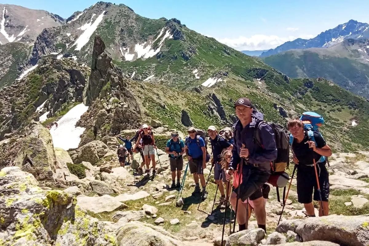 A group of hikers on the GR20.