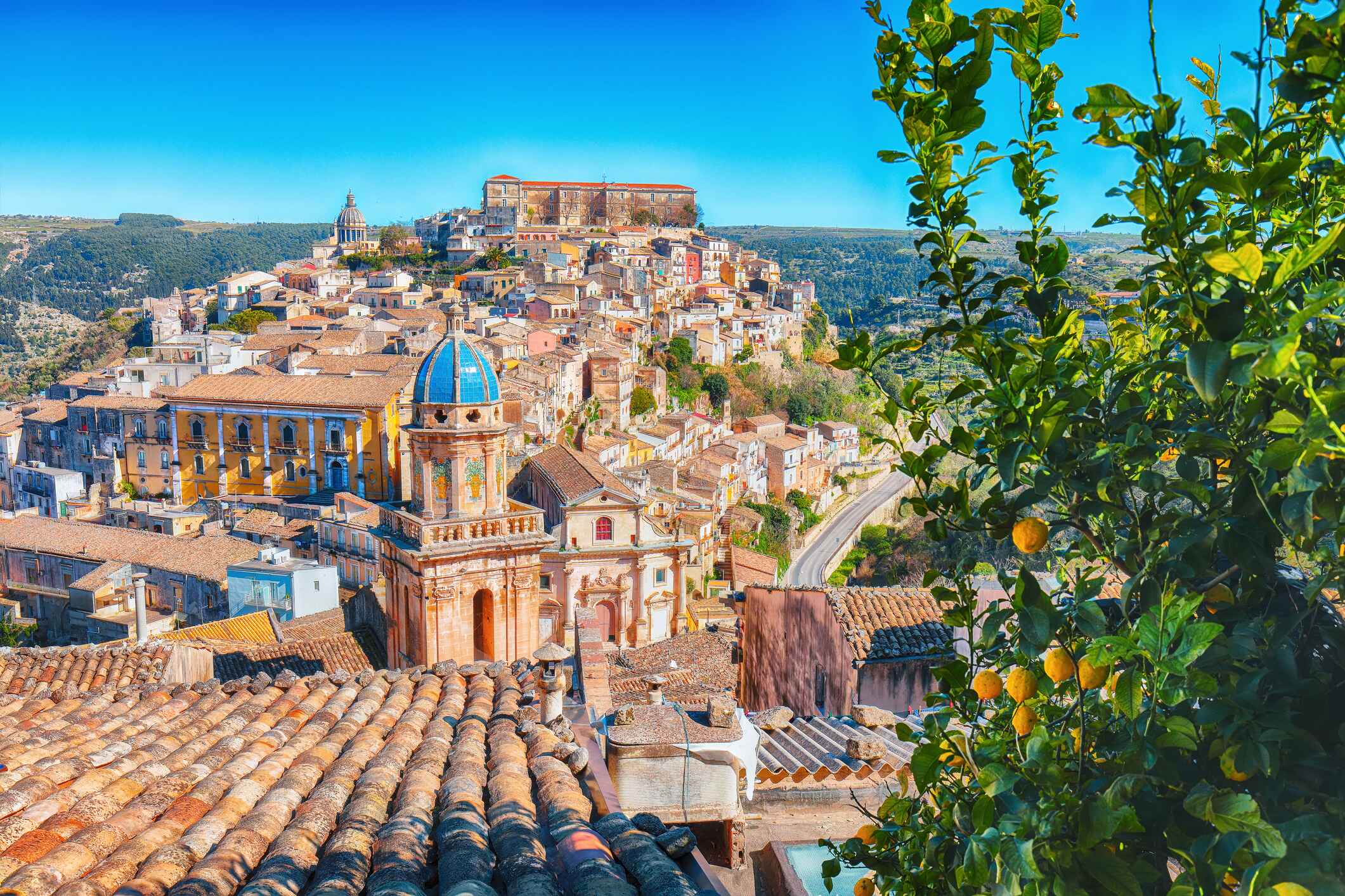 Sunrise over the old baroque town of Ragusa Ibla in Sicily. Photo: Getty