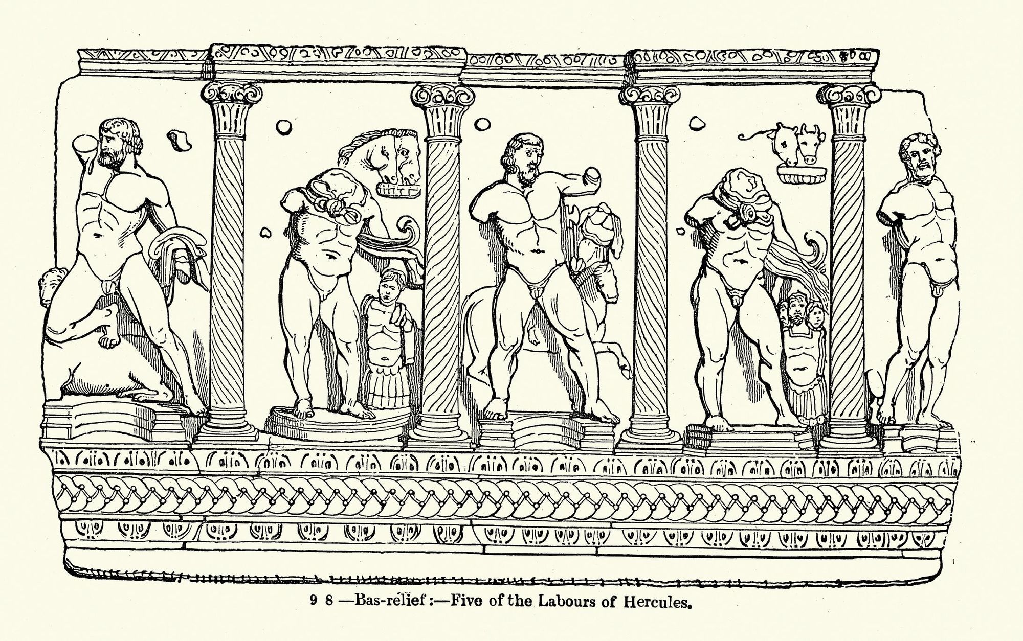 Five of the labours of Heracles. Artwork from the Roman era. Photo: Getty