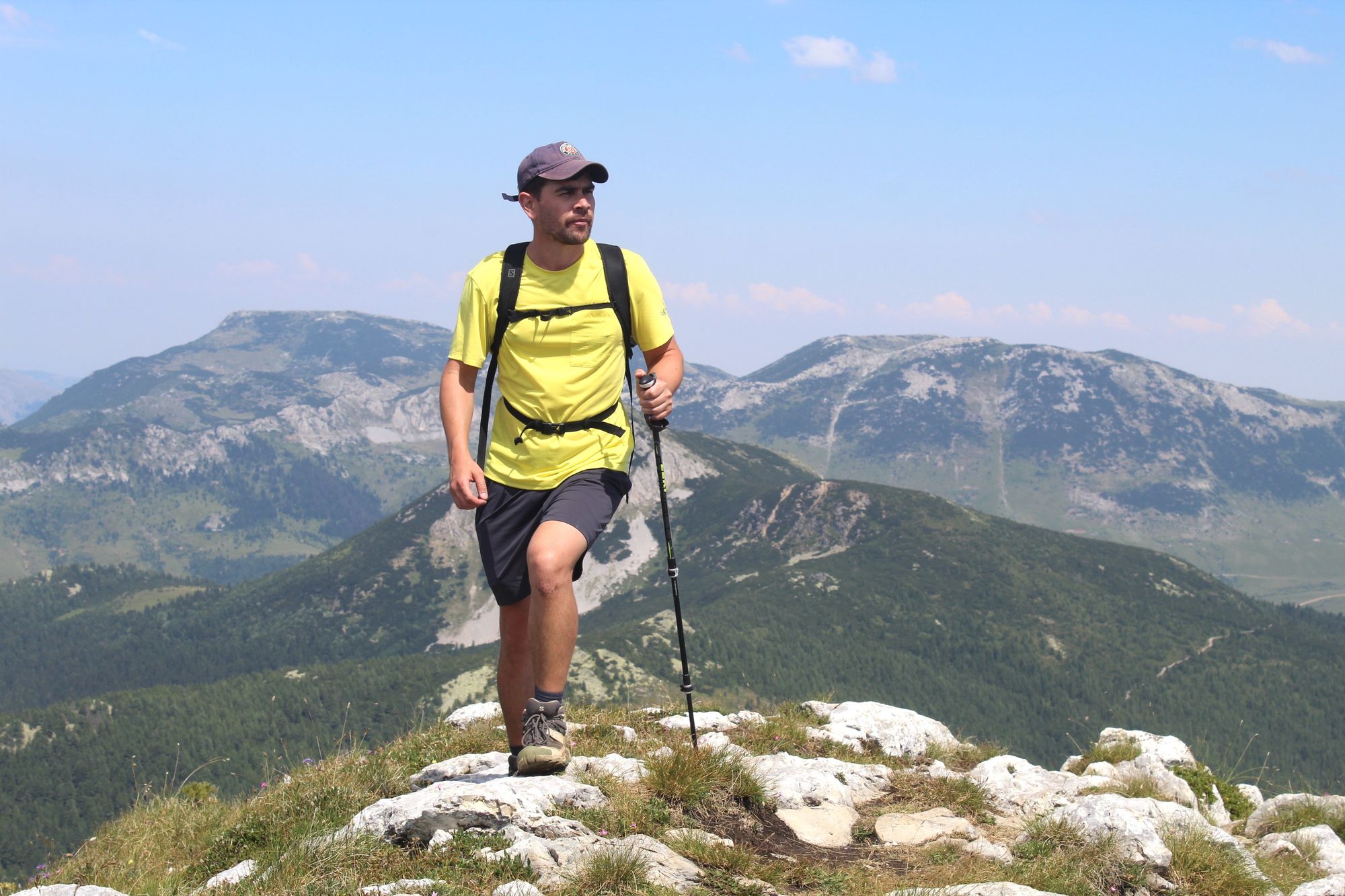 Hiking on the border ridgeline of Hajla, which splits Kosovo from Montenegro. Photo: Stuart Kenny