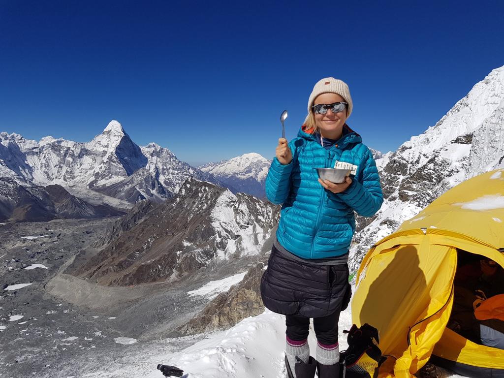 Uta in the Himalayas, on the ascent of Lhotse, the world's fourth tallest peak. Photo: Uta Ibrahimi