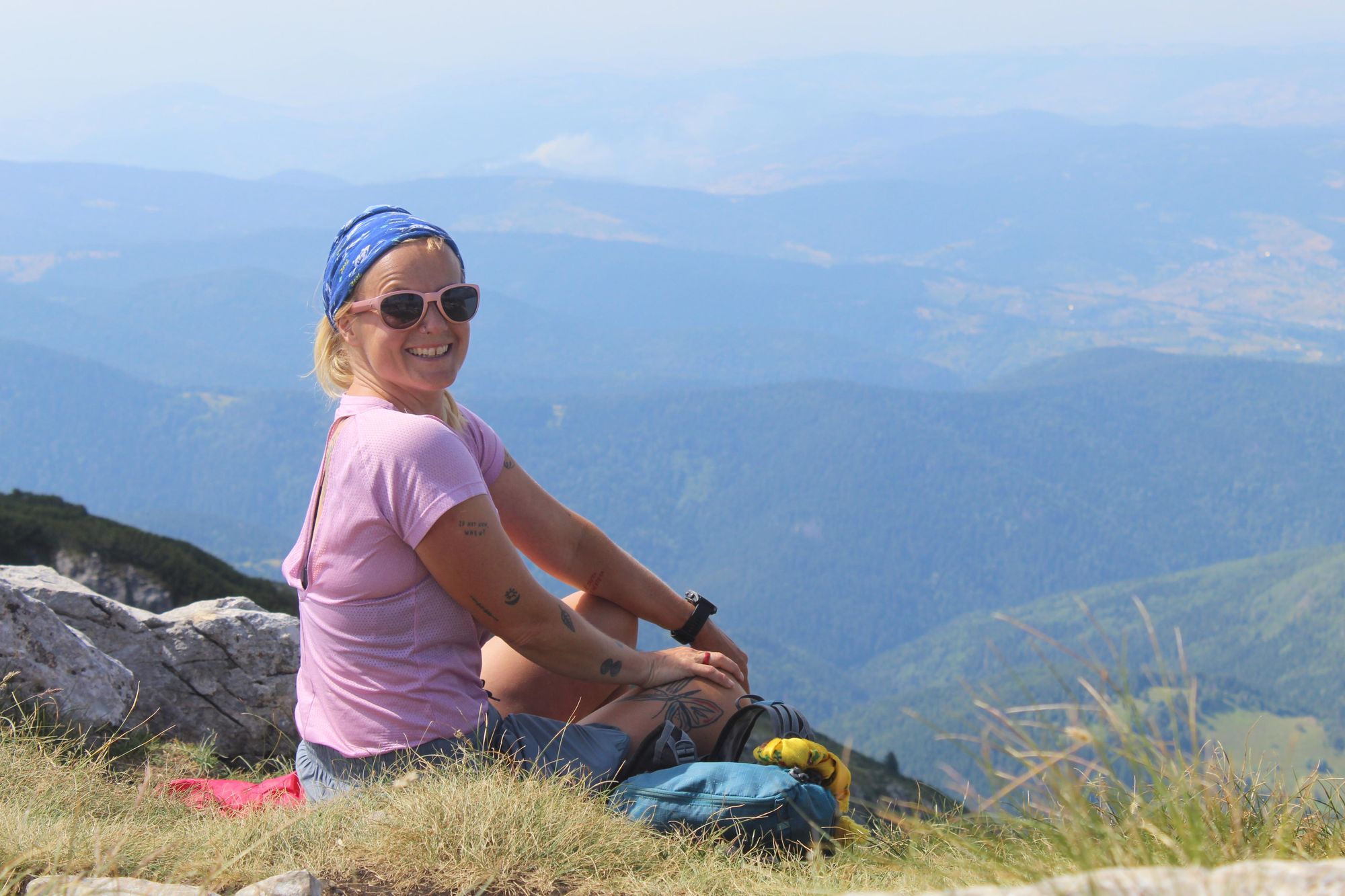 Uta, with a view of Montenegro, from the border ridge with Kosovo. Photo: Stuart Kenny