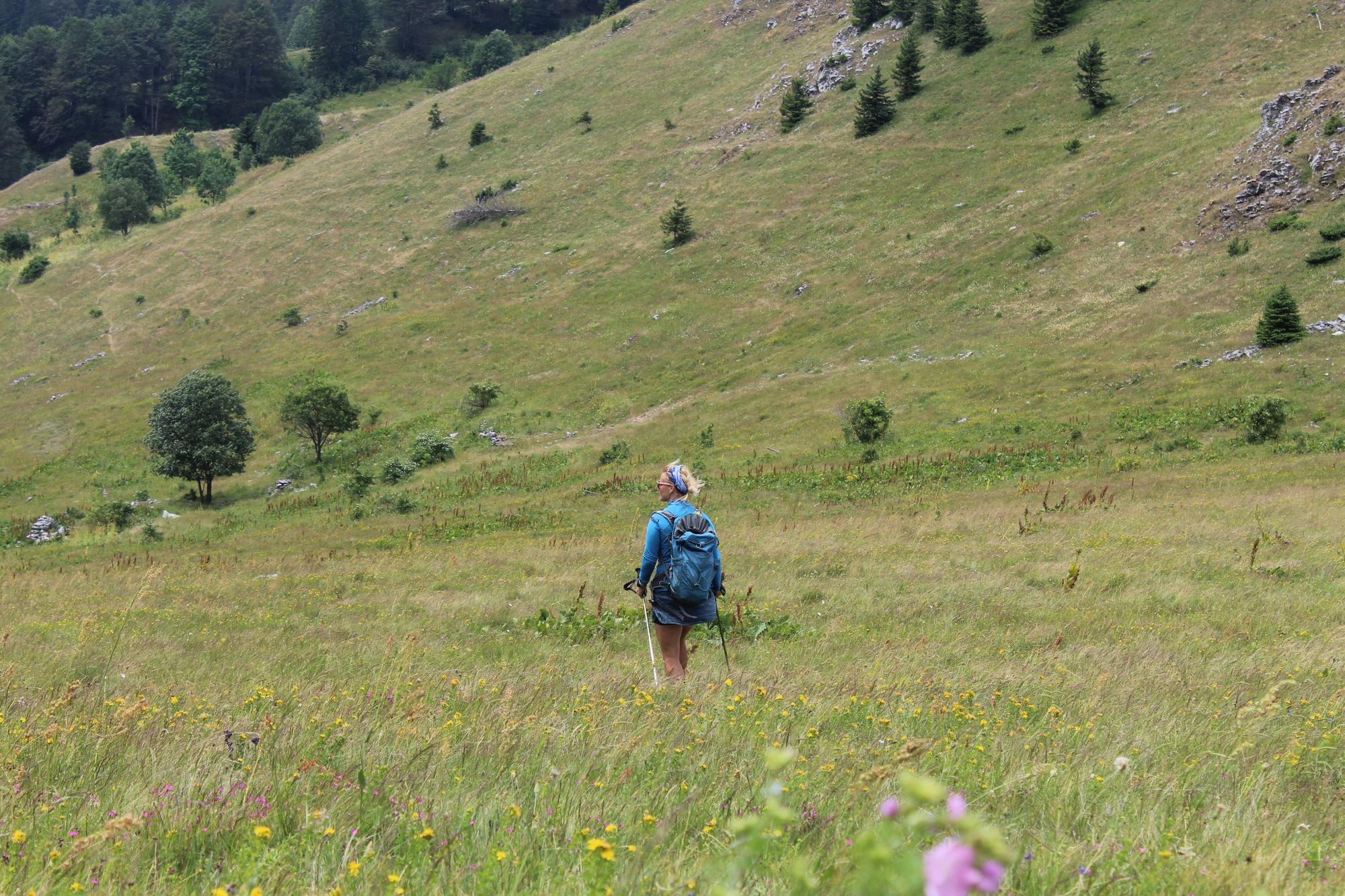 Uta Ibrahimi, walking on stage four of the Via Dinarica Kosovo. Photo: Stuart Kenny