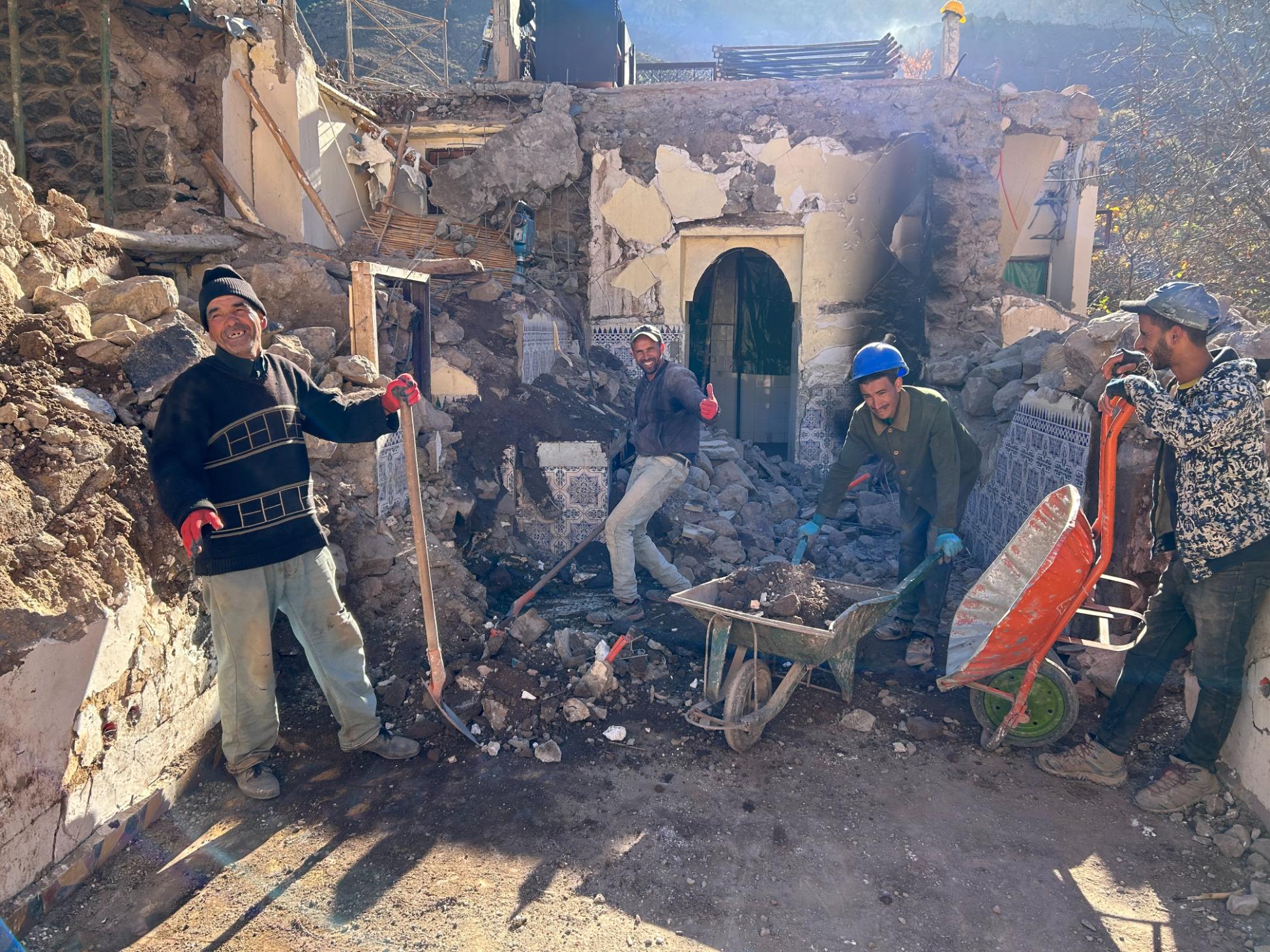 Rebuilding the kasbah after the earthquake in 2023. Photo: Mike McHugo.