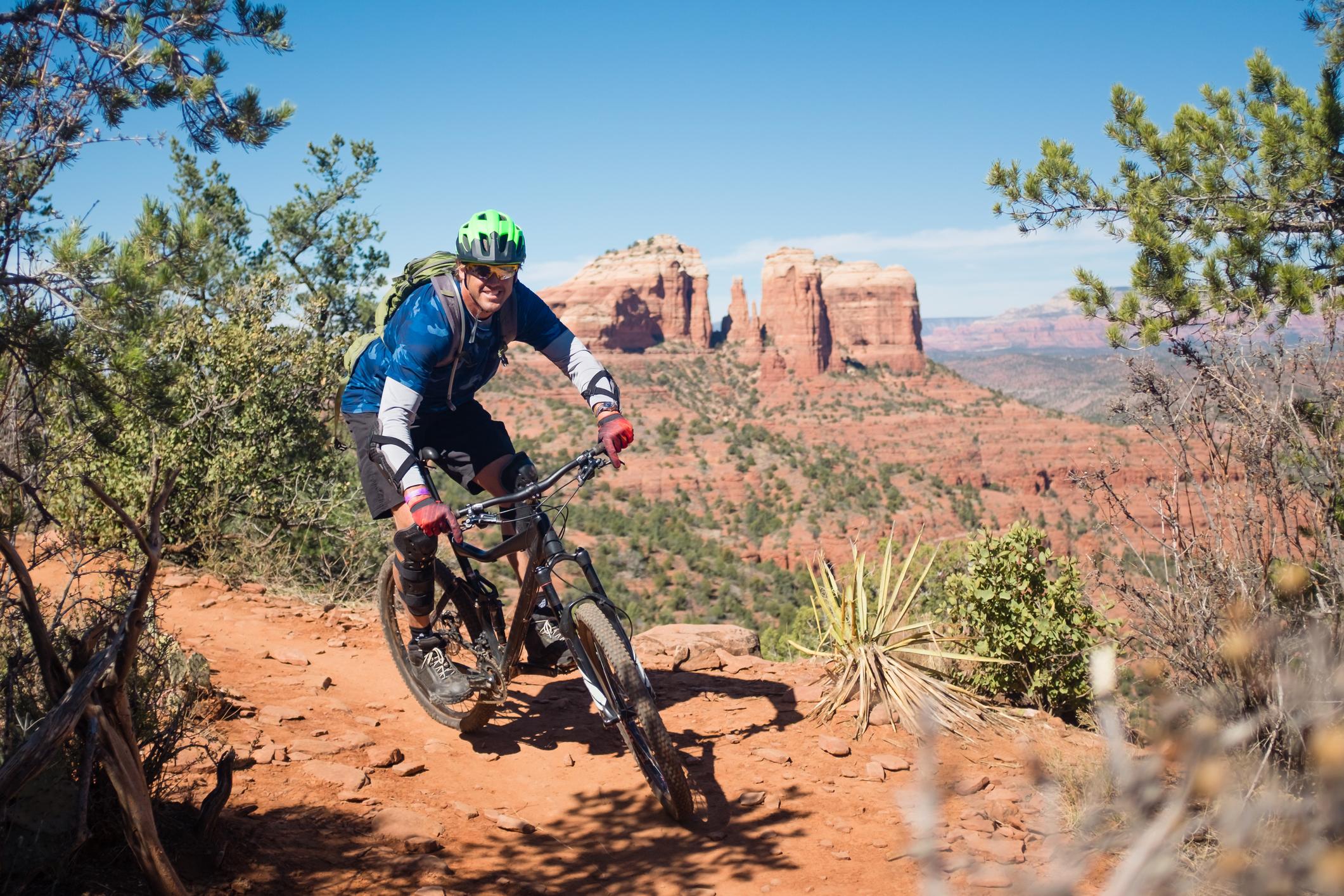 A mountain biker on the scenic trails of Sedona, Arizona. Photo: Getty