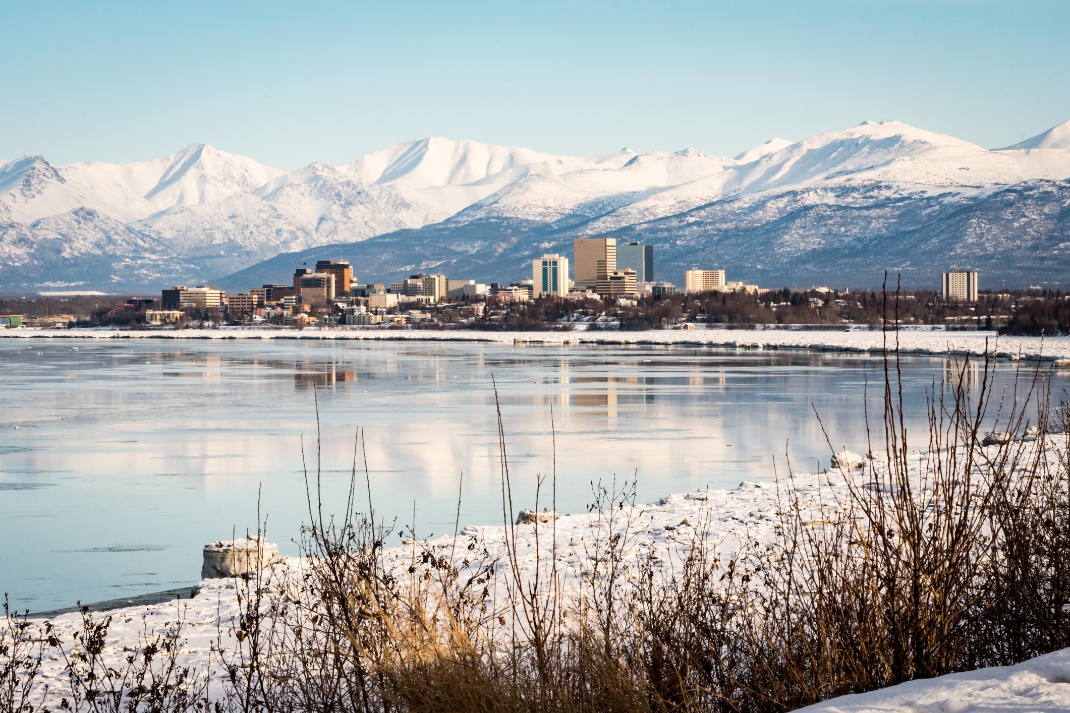 The city of Anchorage, Alaska, in winter. Photo: Getty