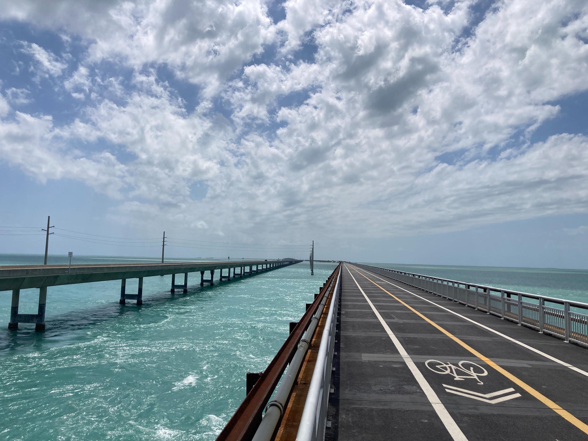 The bikeway on the historic Seven Mile Bridge in the Florida Keys. Photo: Getty