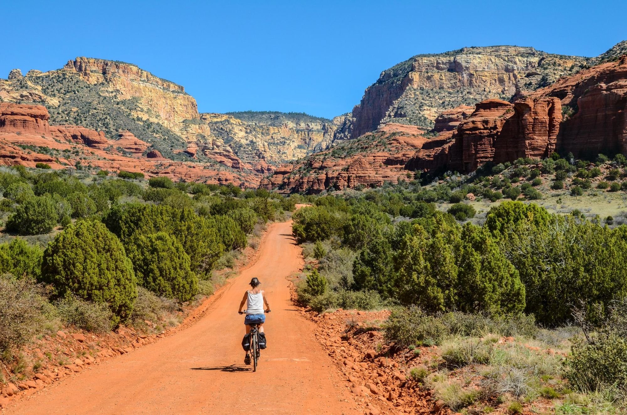 Riding into the red rock scenery of Sedona, Arizona. Photo: Getty
