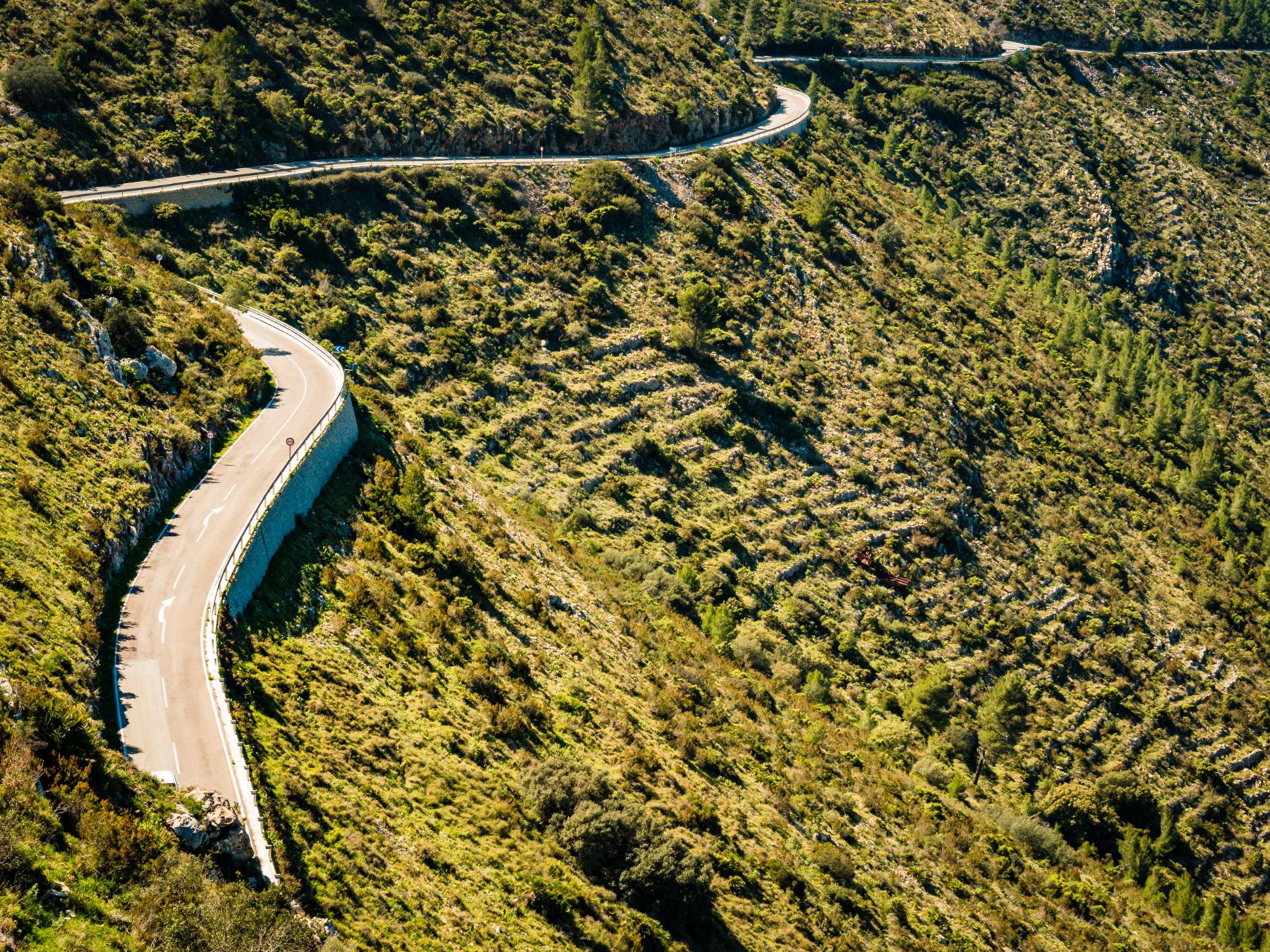 The Coll de Rates road cycling route. Photo: Getty.