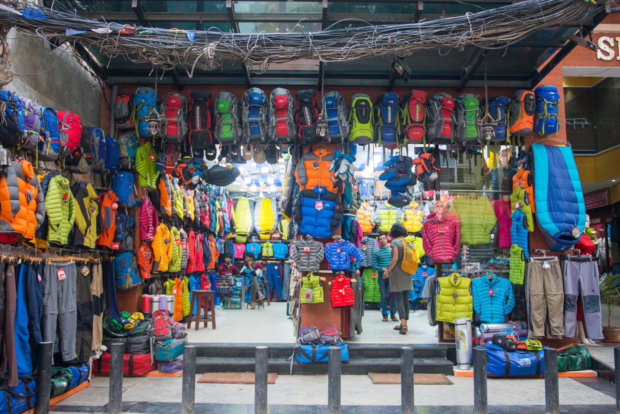 An outdoor gear shop in Thamel, Kathmandu. Photo: Getty.