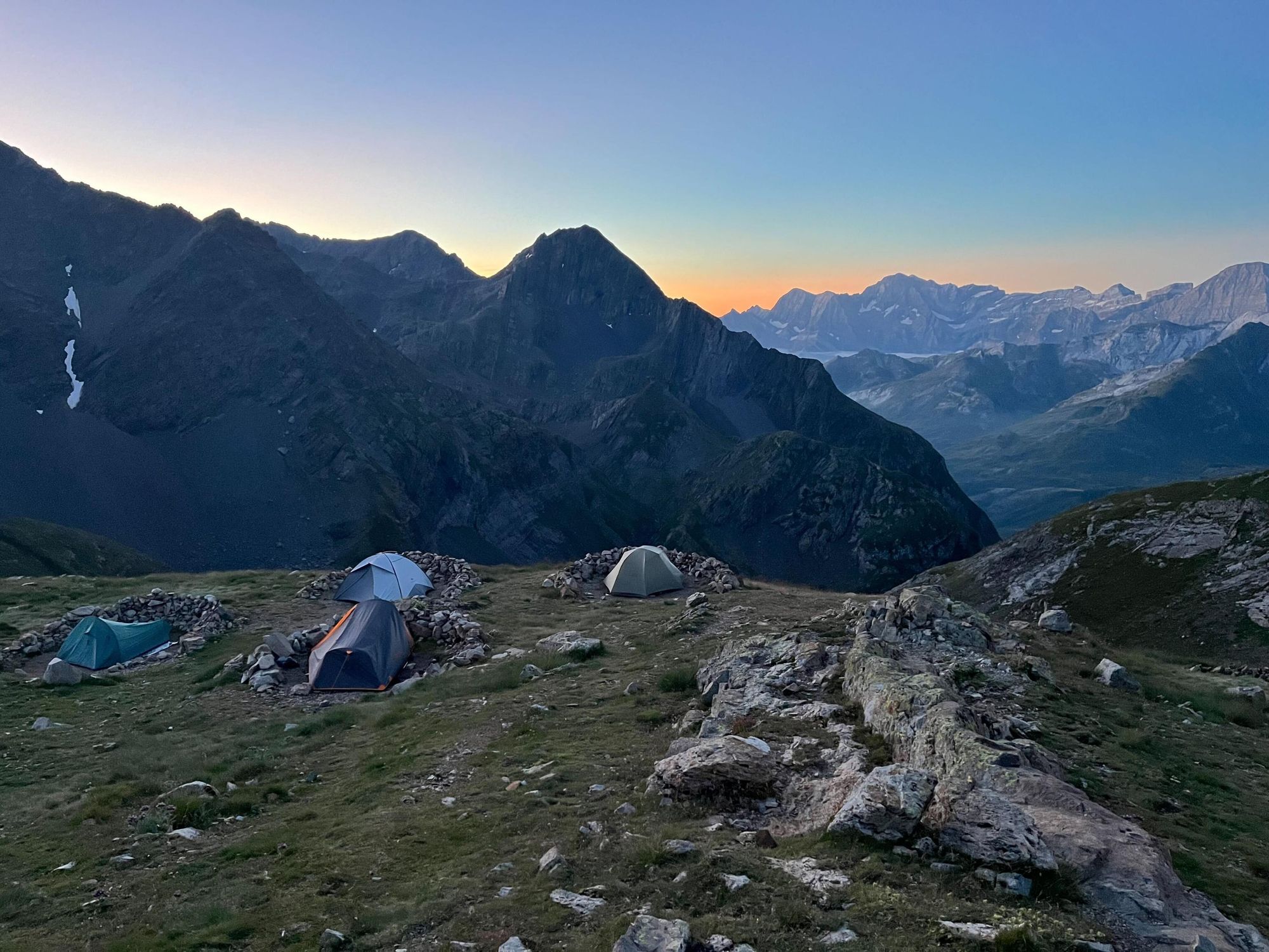 The view from Baysellance, at 2,651m, out over the serrated ridgelines of the Pyrenees. Photo: Lucy Davies