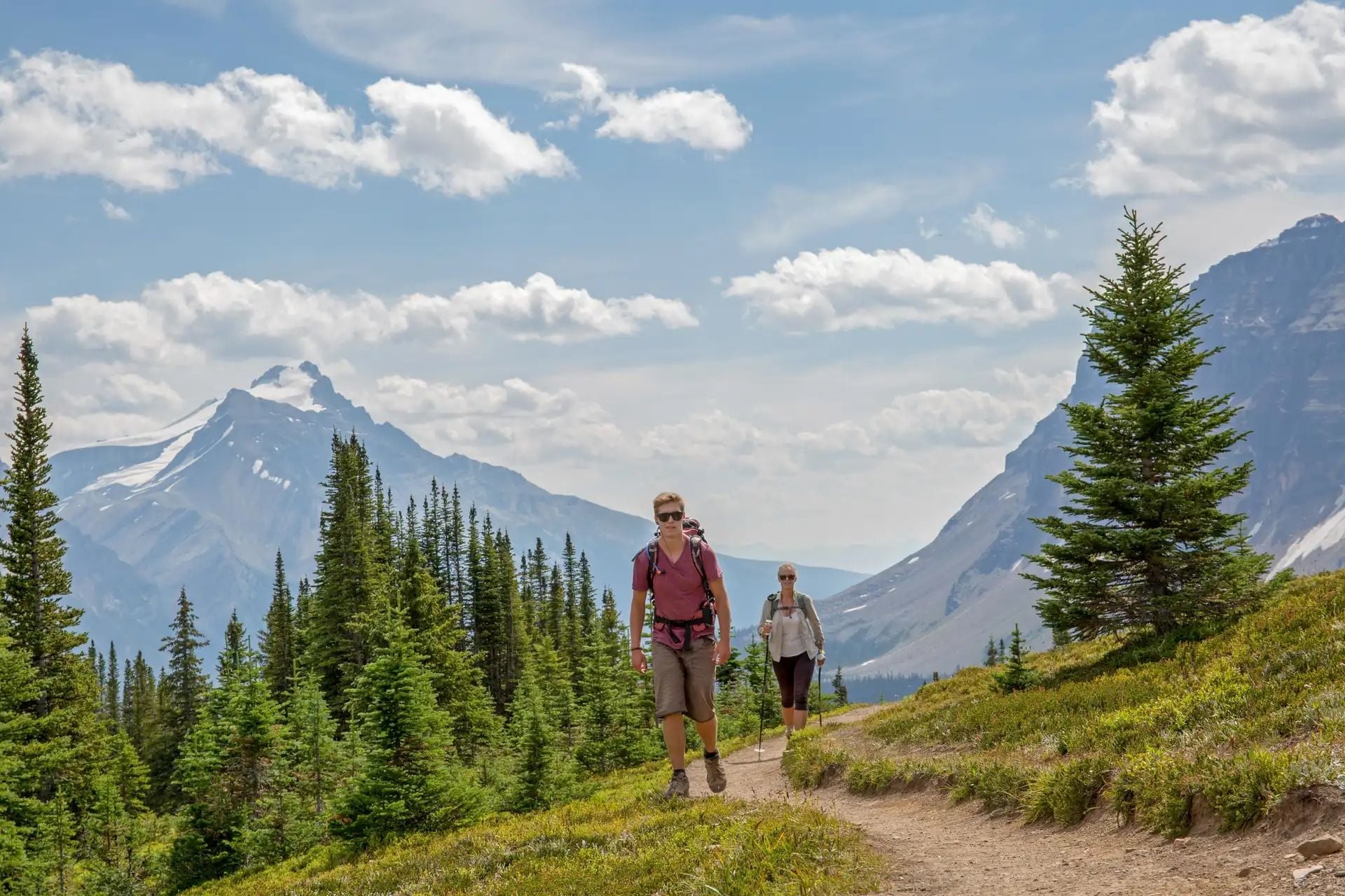 Hikers in Banff National Park. Photo: Getty.