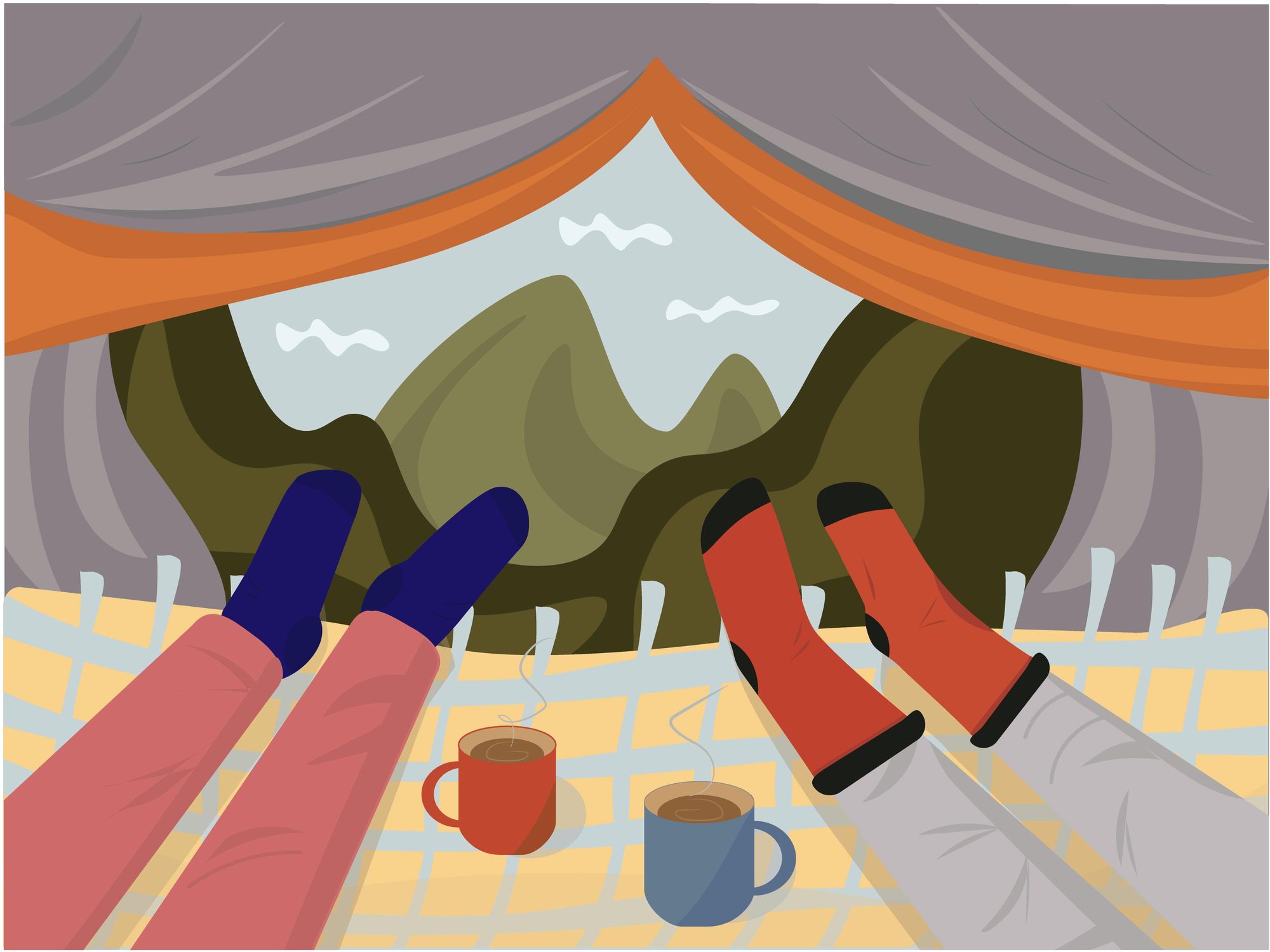People camping illustration.